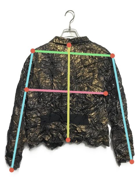 美品✨イッセイミヤケ　ISSEY MIYAKE　シワ加工　ジャケット　ゴールド 中古・古着通販】ISSEY MIYAKE (イッセイミヤケ) シワ加工ジャケット