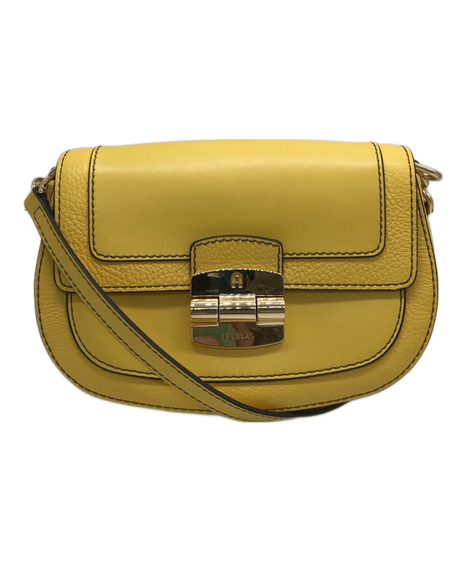 フルラ クラブ2 イエロー　ショルダーバッグ　FURLA CLUB 中古・古着通販】FURLA (フルラ) CLUB 2 Sショルダーバッグ イエロー