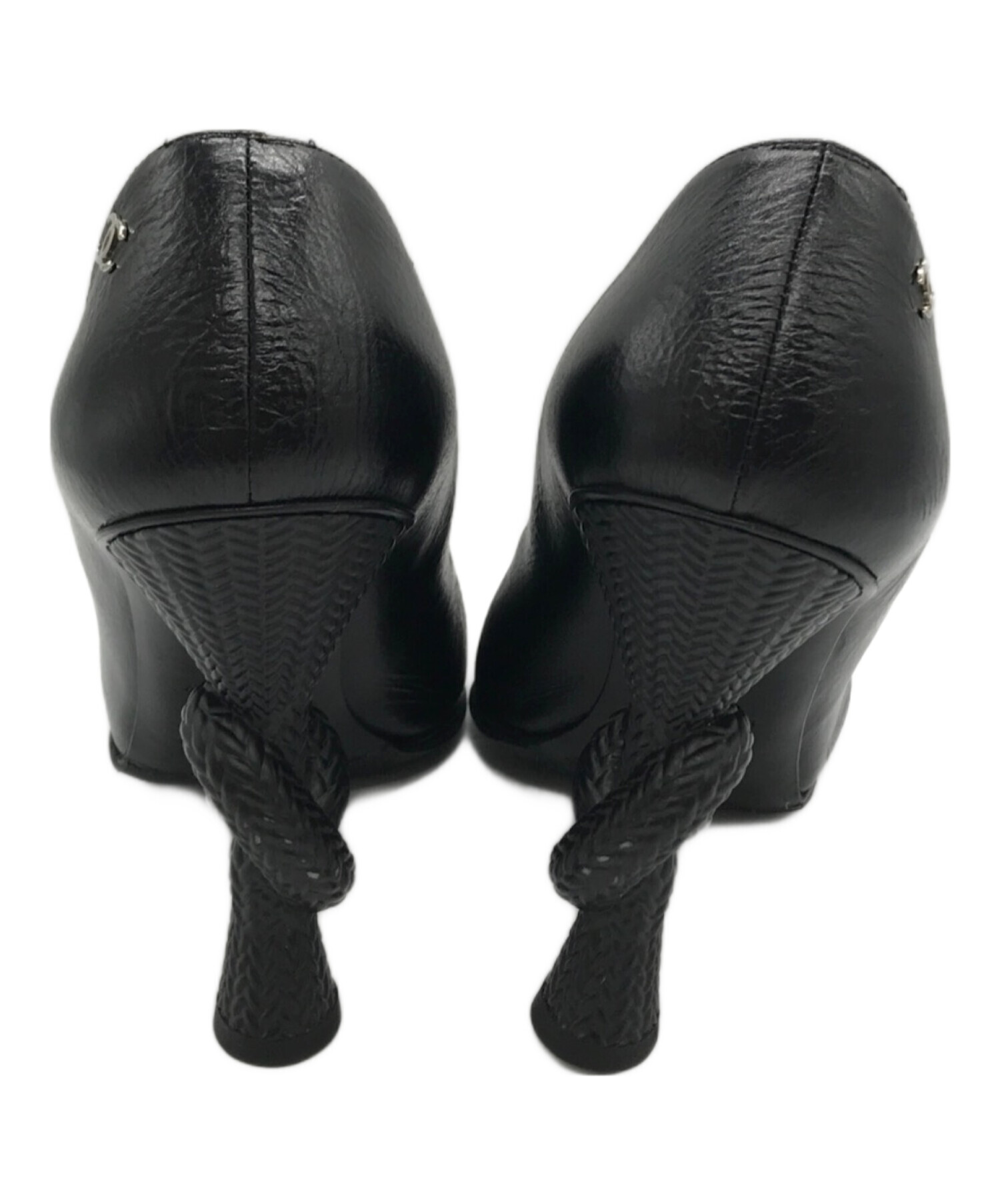 CHANEL 黒パンプス　361/2 6㎝ヒール 中古・古着通販】CHANEL (シャネル) ポインテッドトゥヒールパンプス