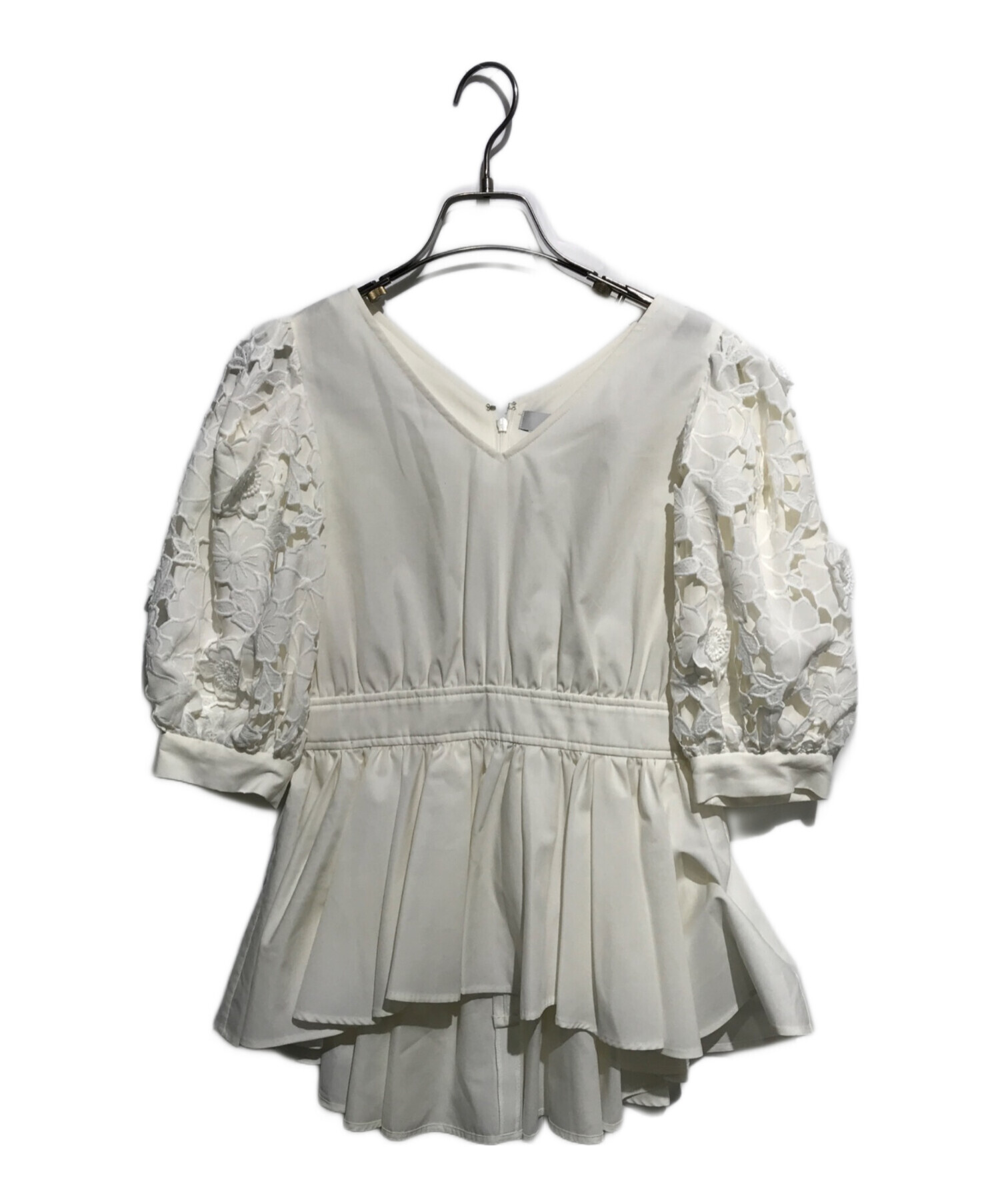 sheller シェリエ バックジップ ペプラム トップス sheller へプラム