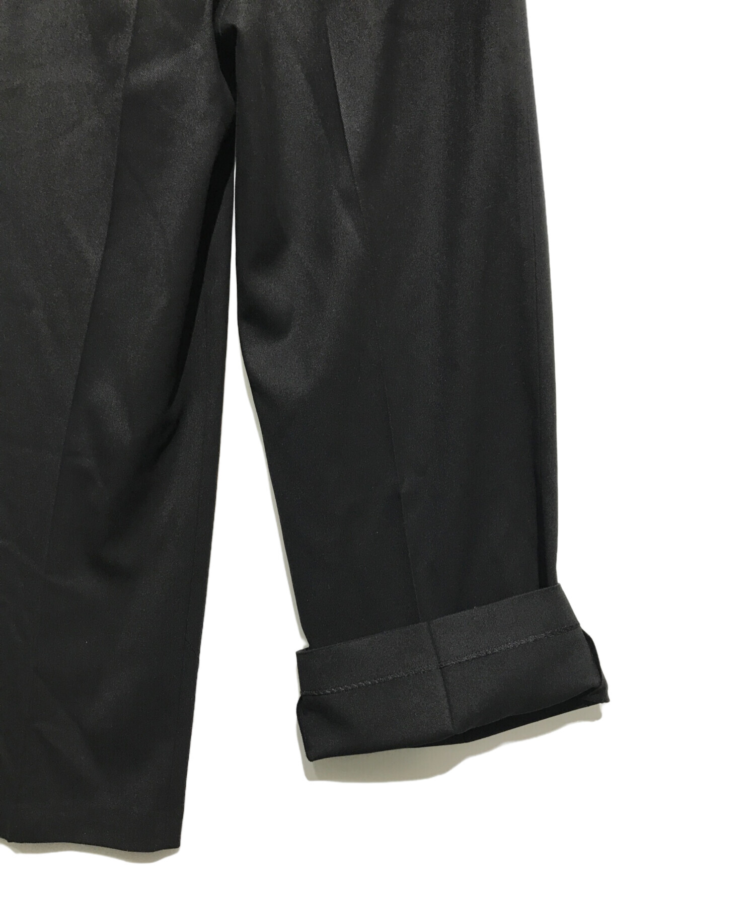 中古・古着通販】COACH (コーチ) ワイド レッグ トラウザー ブラック  