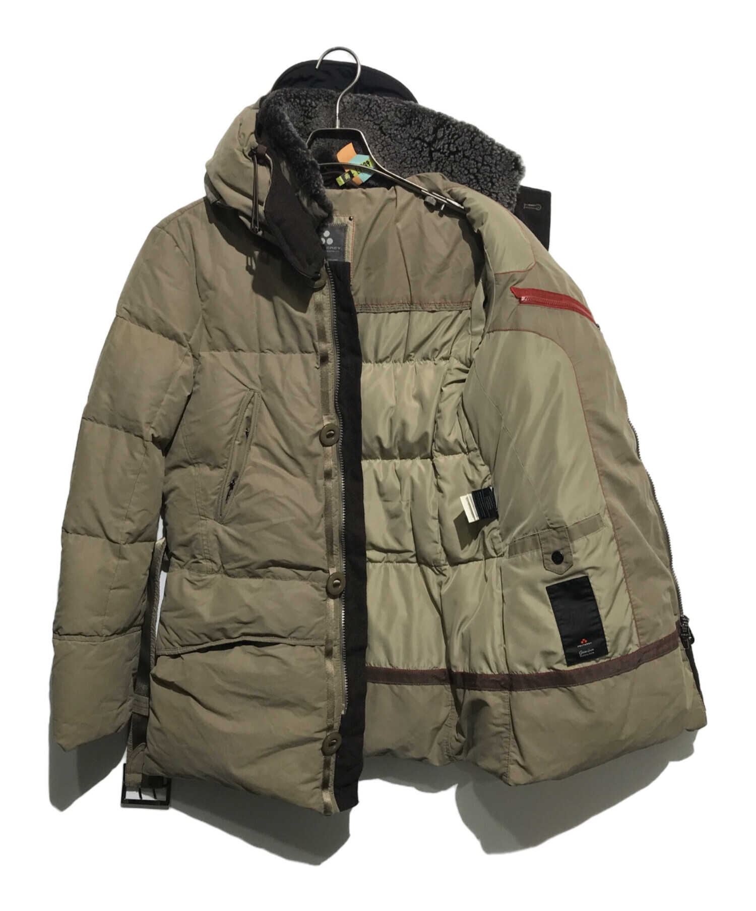 PEUTEREY ベージュ ダウンジャケット L 卸売 通販ファッション