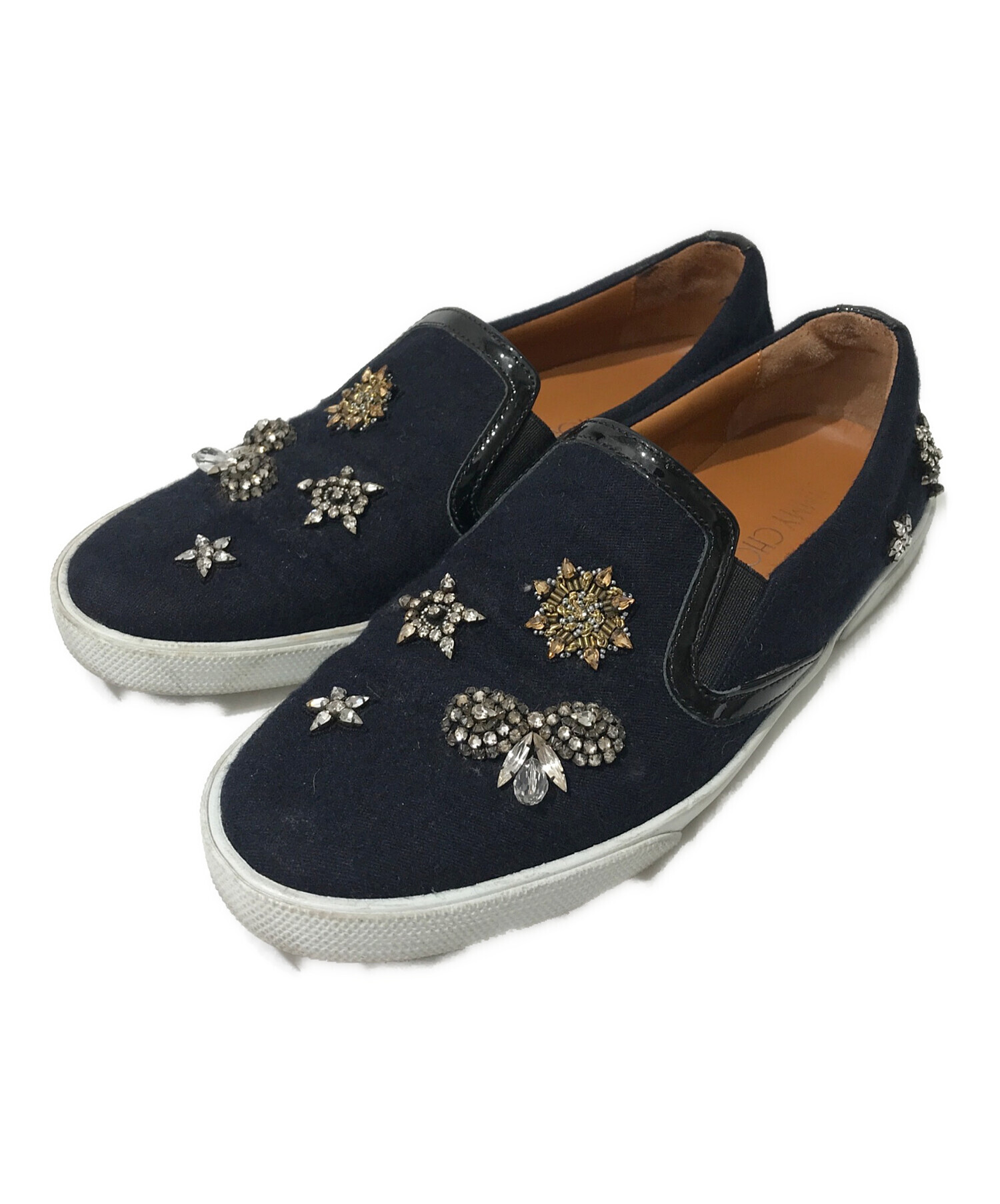 中古・古着通販】JIMMY CHOO (ジミーチュウ) ビジュー付きスリッポン 