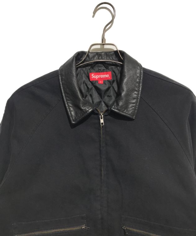 ジャケット・アウター Supreme Leather Collar Work Jacket XL Supreme - XL Supreme Leather Collar Work Jacket 花柄の通販 by ART