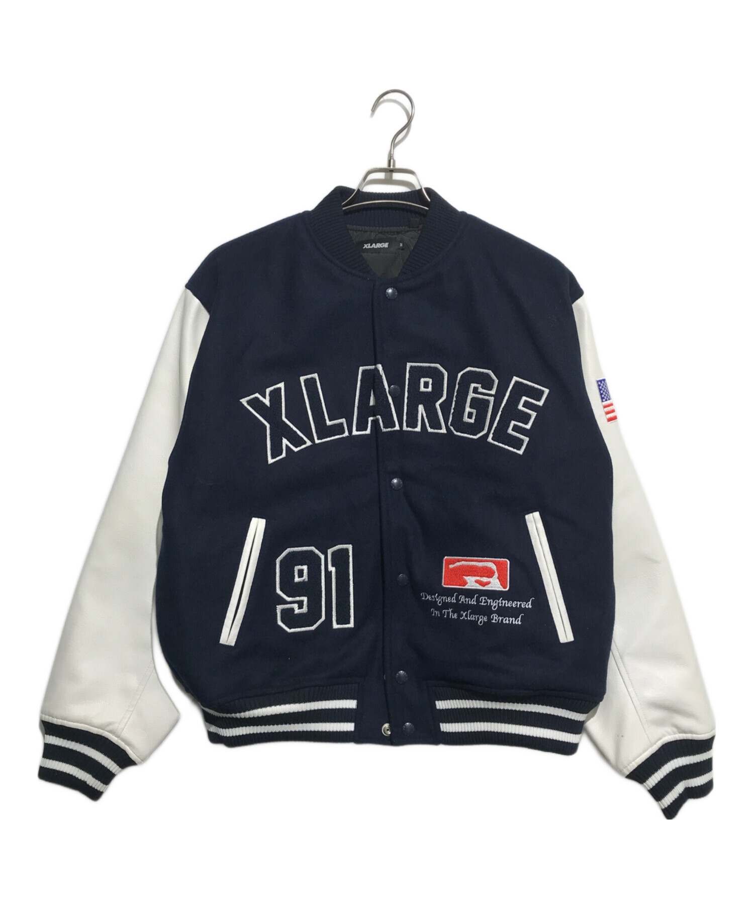 XLARGE スタジャン ネイビー Mサイズ 中古・古着通販】X-LARGE (エクストララージ) スタジャン ネイビー
