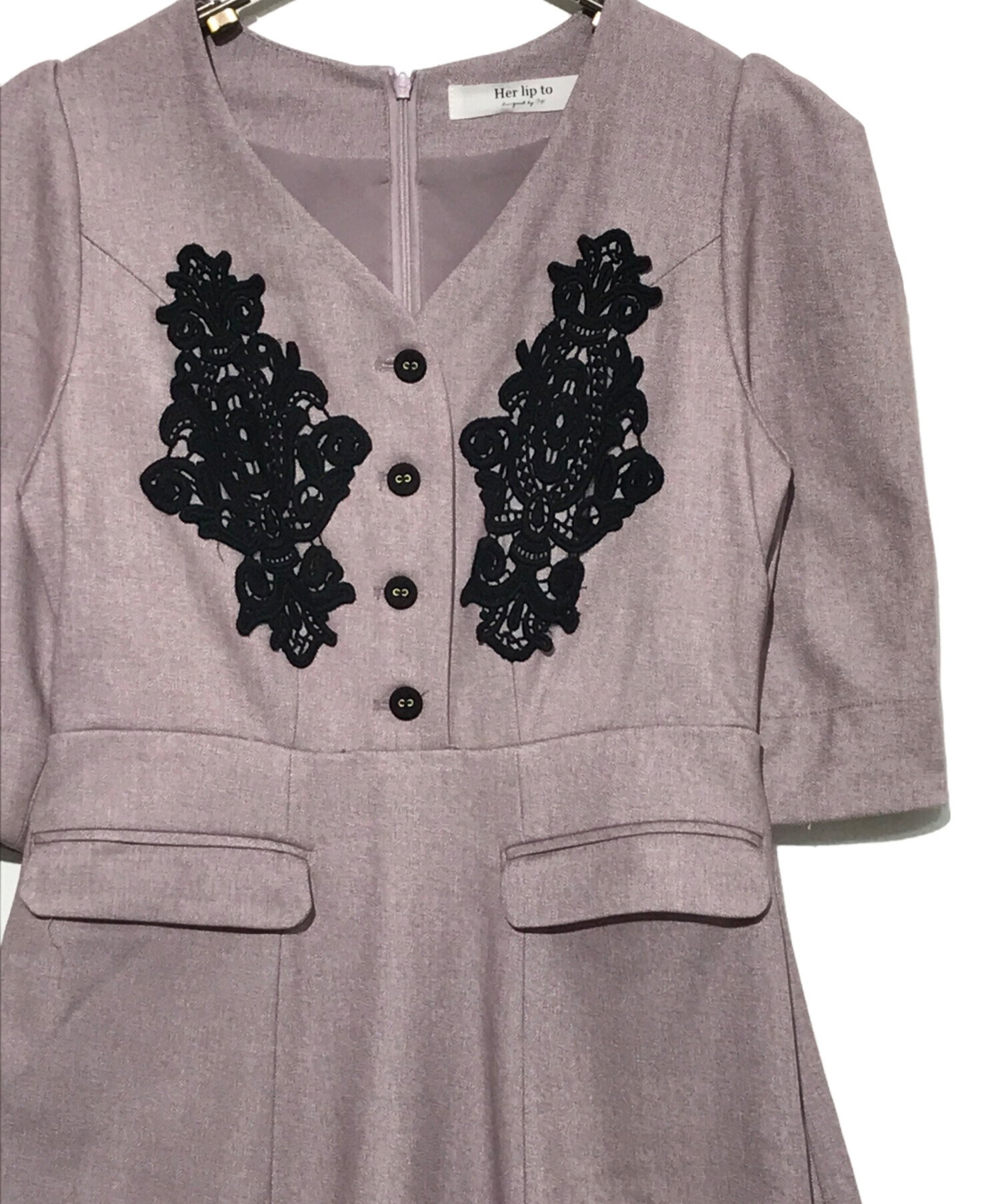 中古・古着通販】Her lip to (ハーリップトゥ) Lace Motif Twill Long 