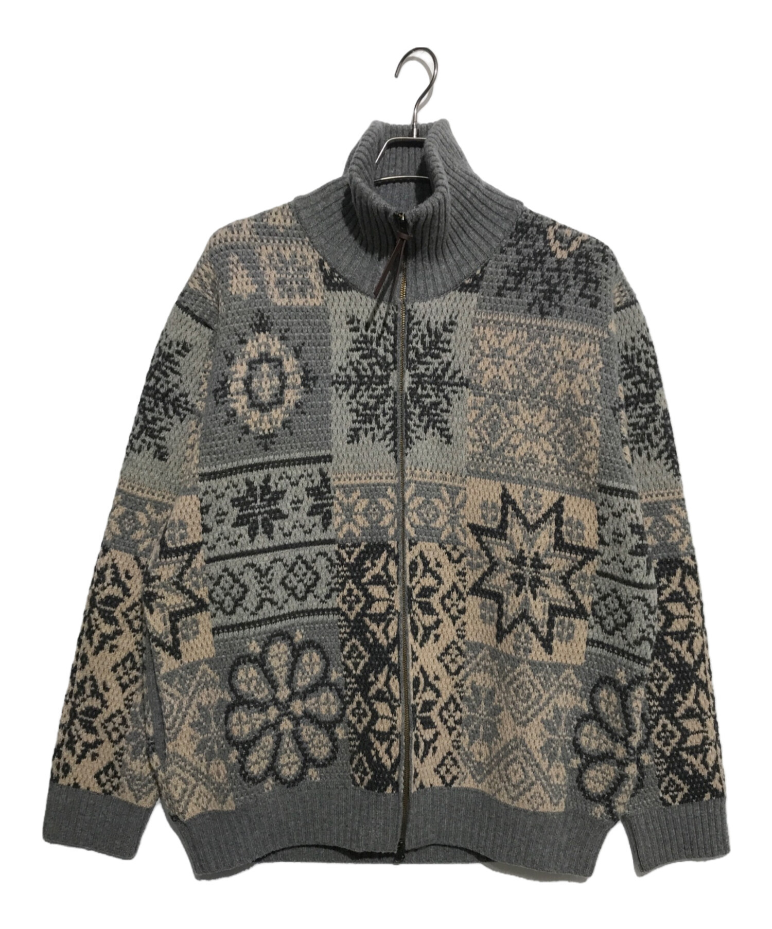 中古・古着通販】BEAMS (ビームス) Zip Cardigan Double Jacquard 