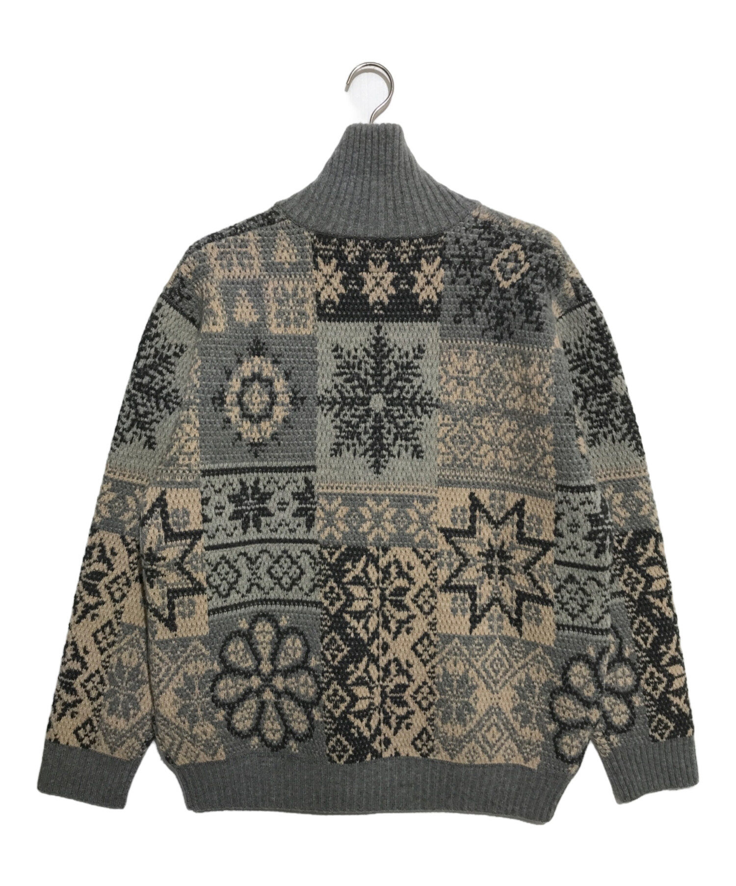 中古・古着通販】BEAMS (ビームス) Zip Cardigan Double Jacquard 