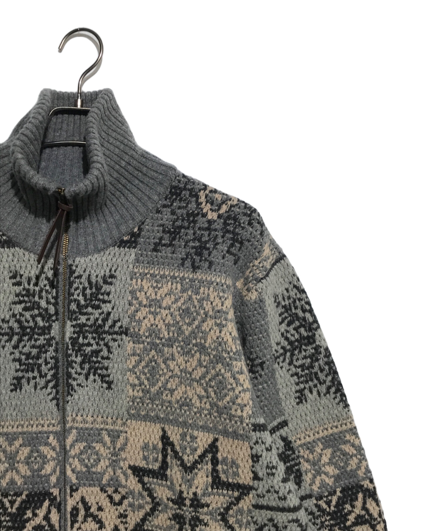 中古・古着通販】BEAMS (ビームス) Zip Cardigan Double Jacquard 