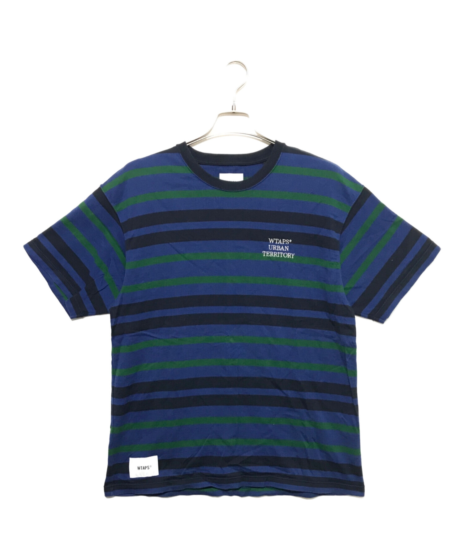 wtaps ボーダーTシャツ /L 03 ネイビー 221ATDT-CSM32 中古・古着通販】WTAPS (ダブルタップス) ボーダーTシャツ ネイビー
