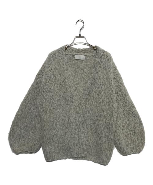 グレー ウール 手編み カーディガン フランスアンティークレース アルパカ 中古・古着通販】WALANCE (ワランス) アルパカハンドニット
