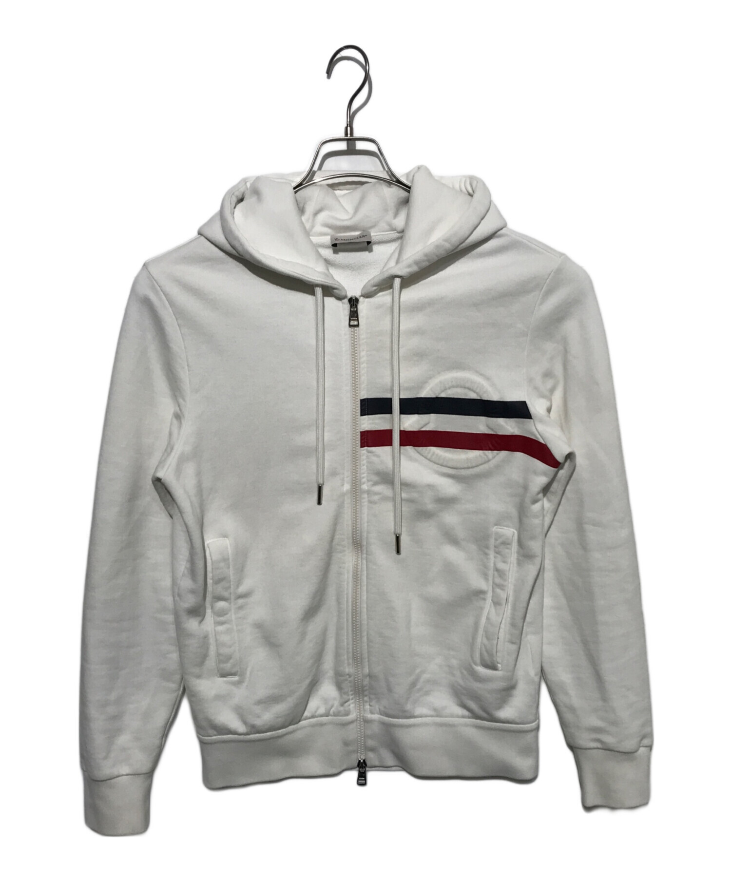 中古・古着通販】MONCLER (モンクレール) ジップパーカー ホワイト