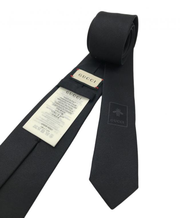 中古・古着通販】GUCCI (グッチ) Bee刺繍ネクタイ ブラック サイズ 