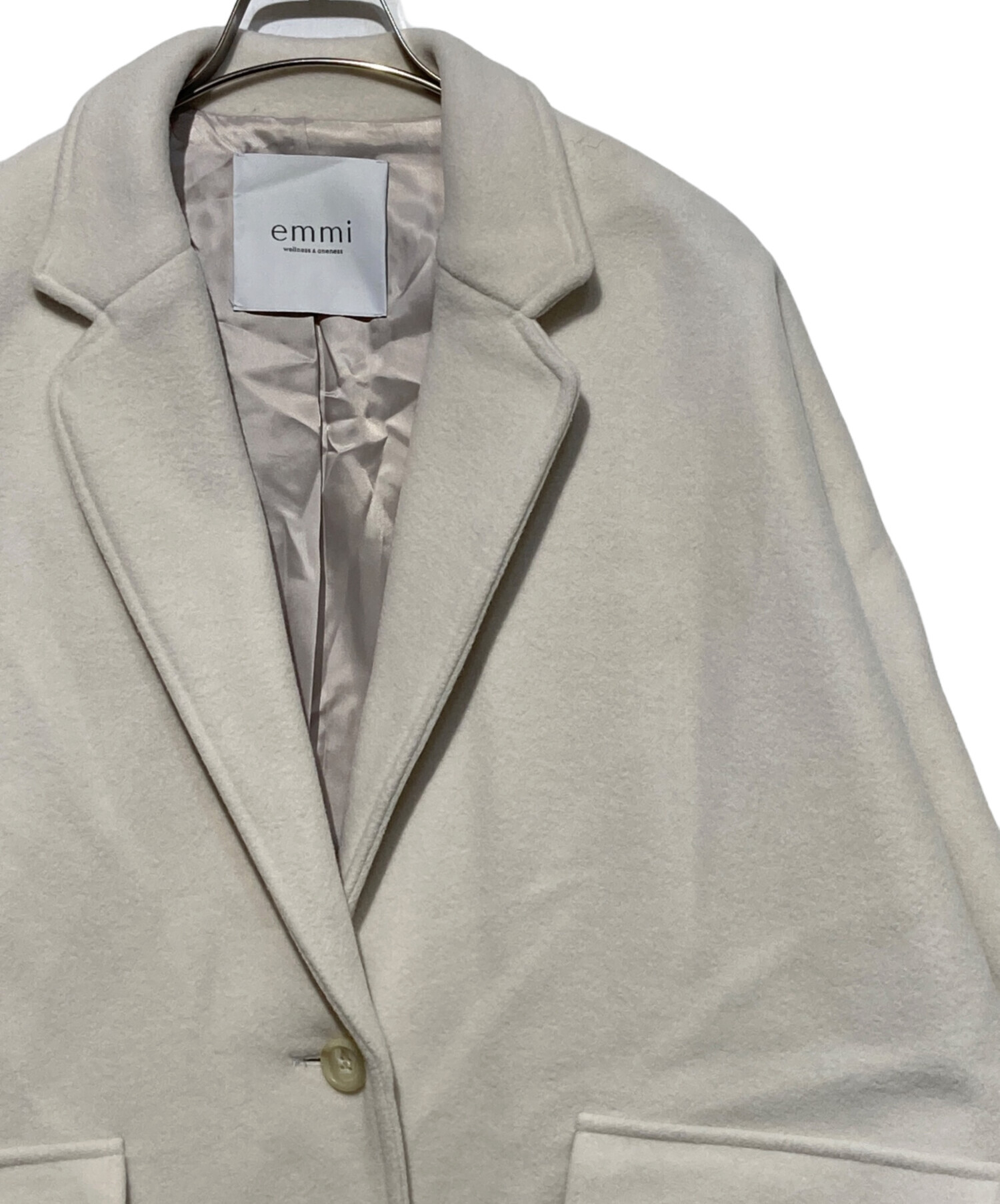 中古・古着通販】emmi (エミ) リサイクルウールロングコート ホワイト