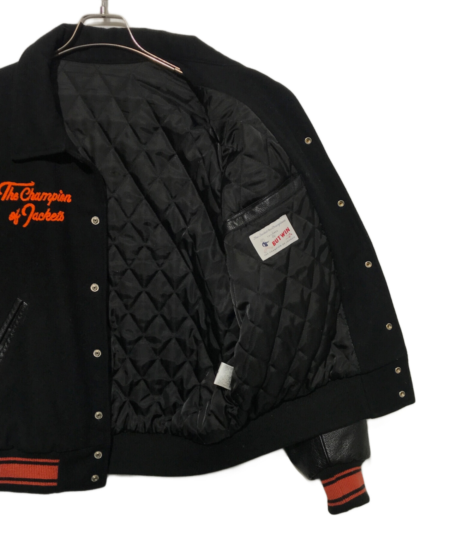 中古・古着通販】butwin (バトウィン) LEATHER×WOOLスタジャン