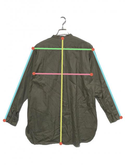 中古・古着通販】LENO (リノ) バンドカラーシャツ カーキ サイズ:1