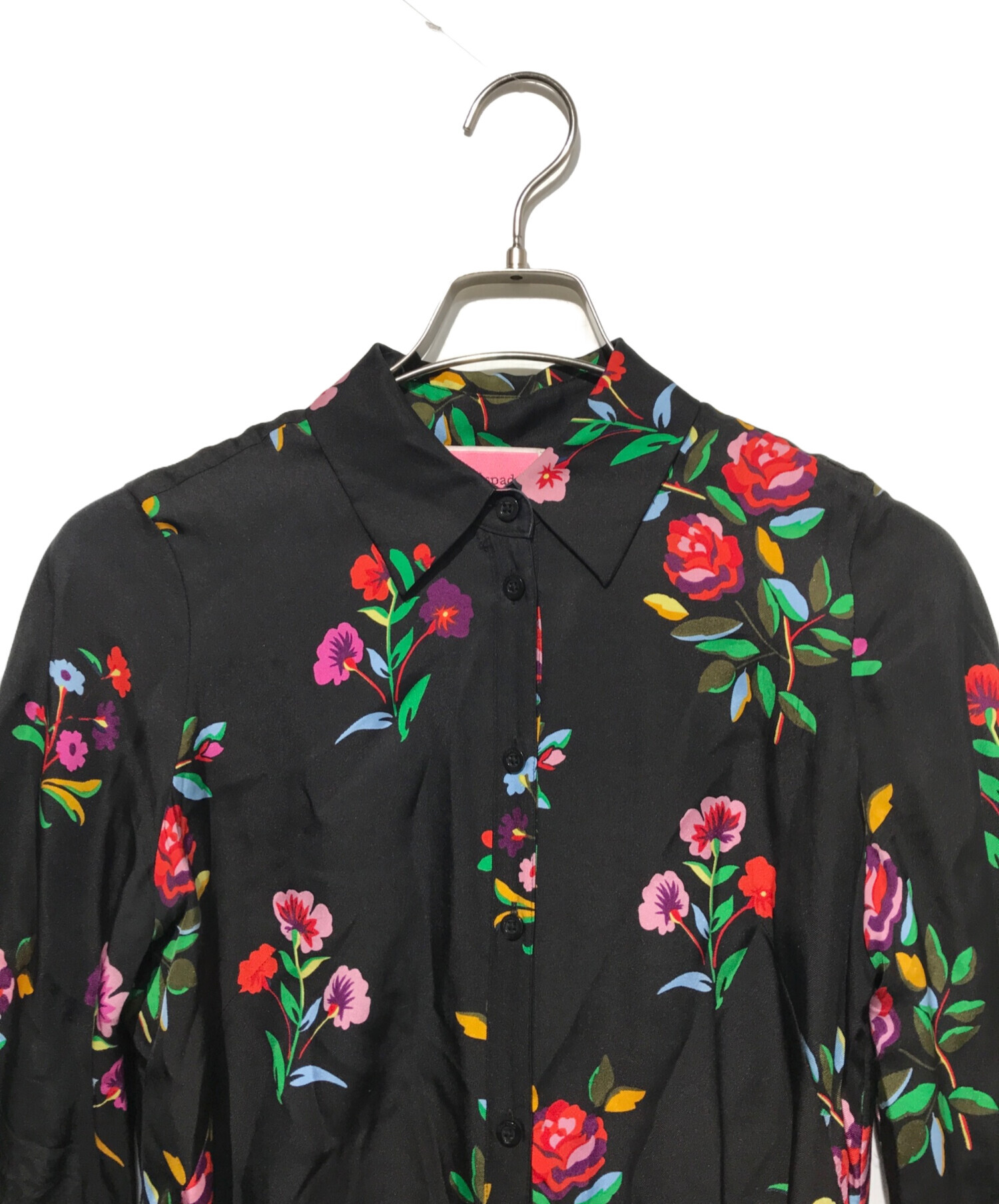 古着 Kate Spade ケイトスペード シルクブレンド 花柄 ノースリーブ V