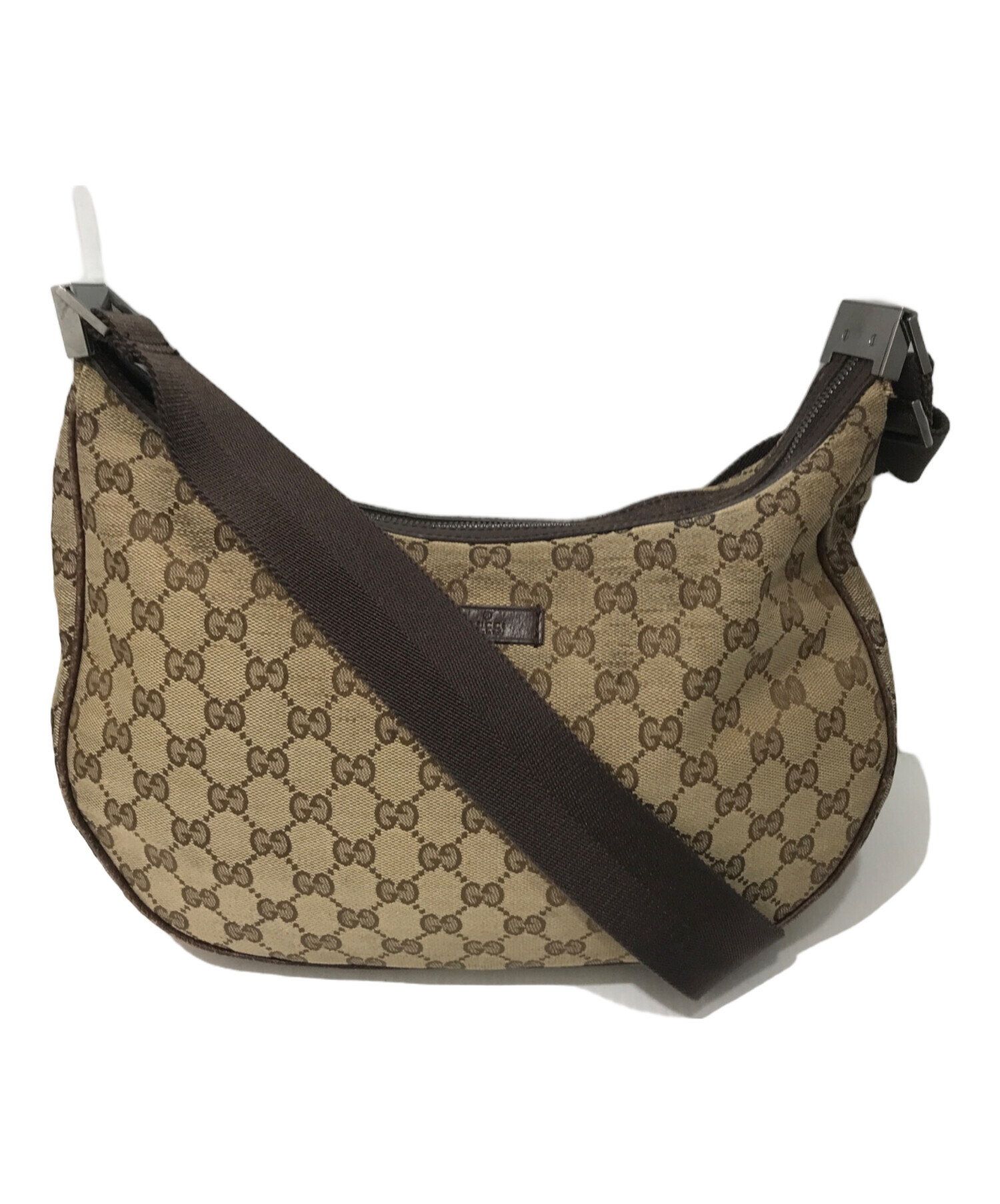 中古・古着通販】GUCCI (グッチ) キャンバス レザーショルダーバッグ  