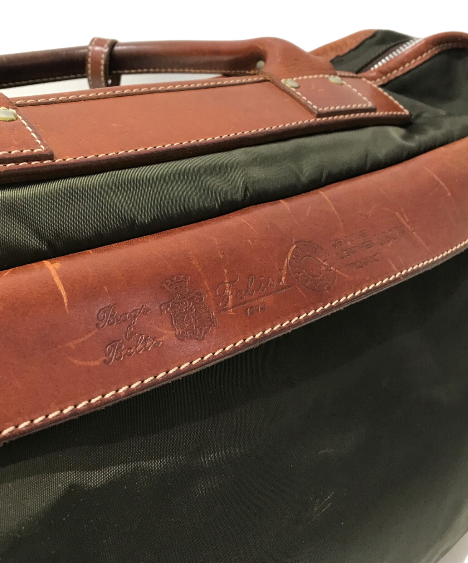 中古・古着通販】Felisi (フェリージ) トートバッグ カーキ×ブラウン 