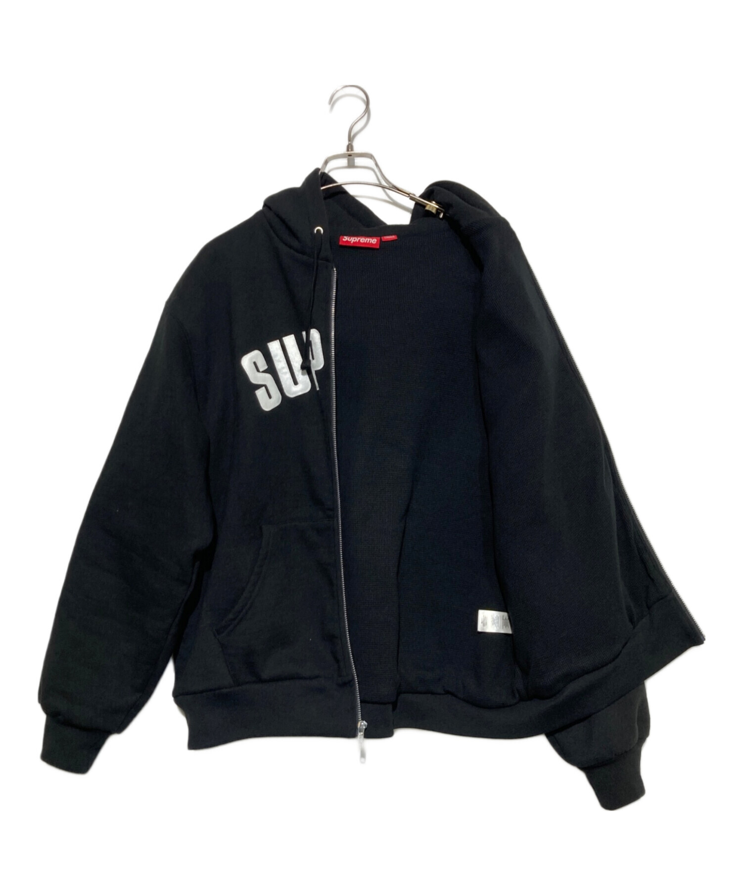 M 黒 Supreme Arc Thermal Zip Up Hooded