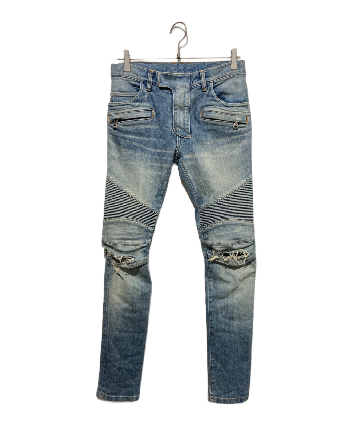 中古・古着通販】BALMAIN (バルマン) バイカーデニム ブルー サイズ