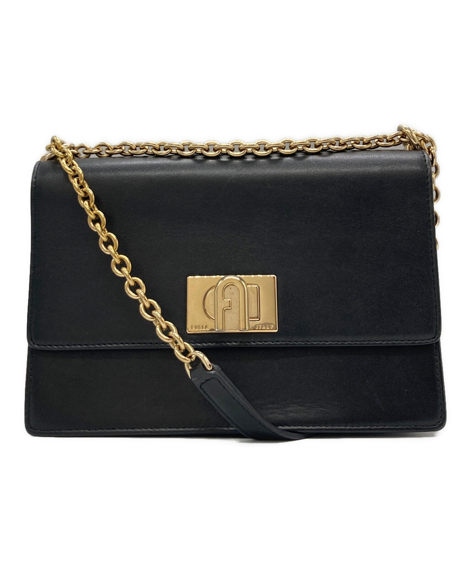 中古・古着通販】FURLA (フルラ) チェーンショルダーバッグ ブラック 