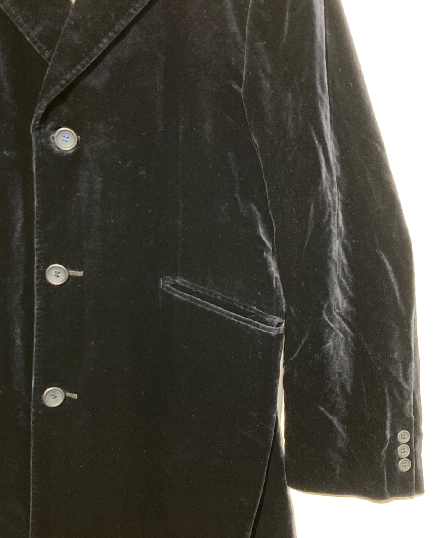 中古・古着通販】PAUL SMITH (ポールスミス) ベロアコート ネイビー