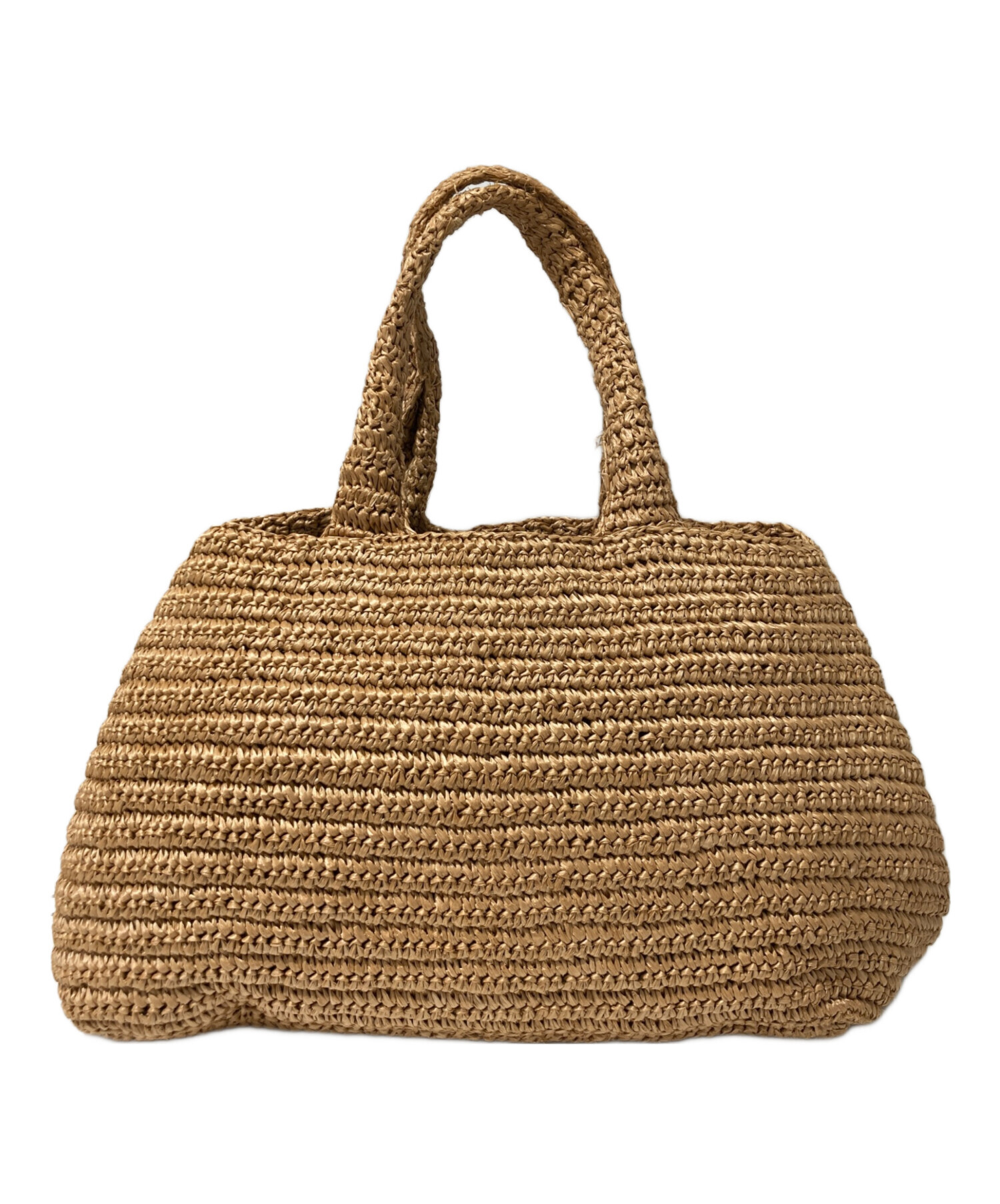 中古・古着通販】PRADA (プラダ) RAFIA TRICOT トートバッグ ベージュ