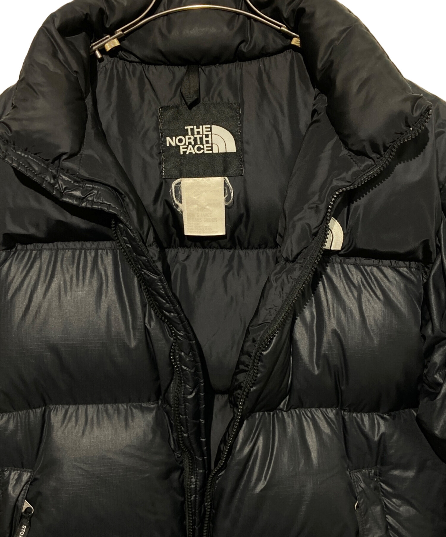 古着　ノースフェイス ヌプシ ダウン　切り替え　ブラック　Lサイズ　y2k ノースフェイス THE NORTH FACE ヌプシ ジャケット ダウン