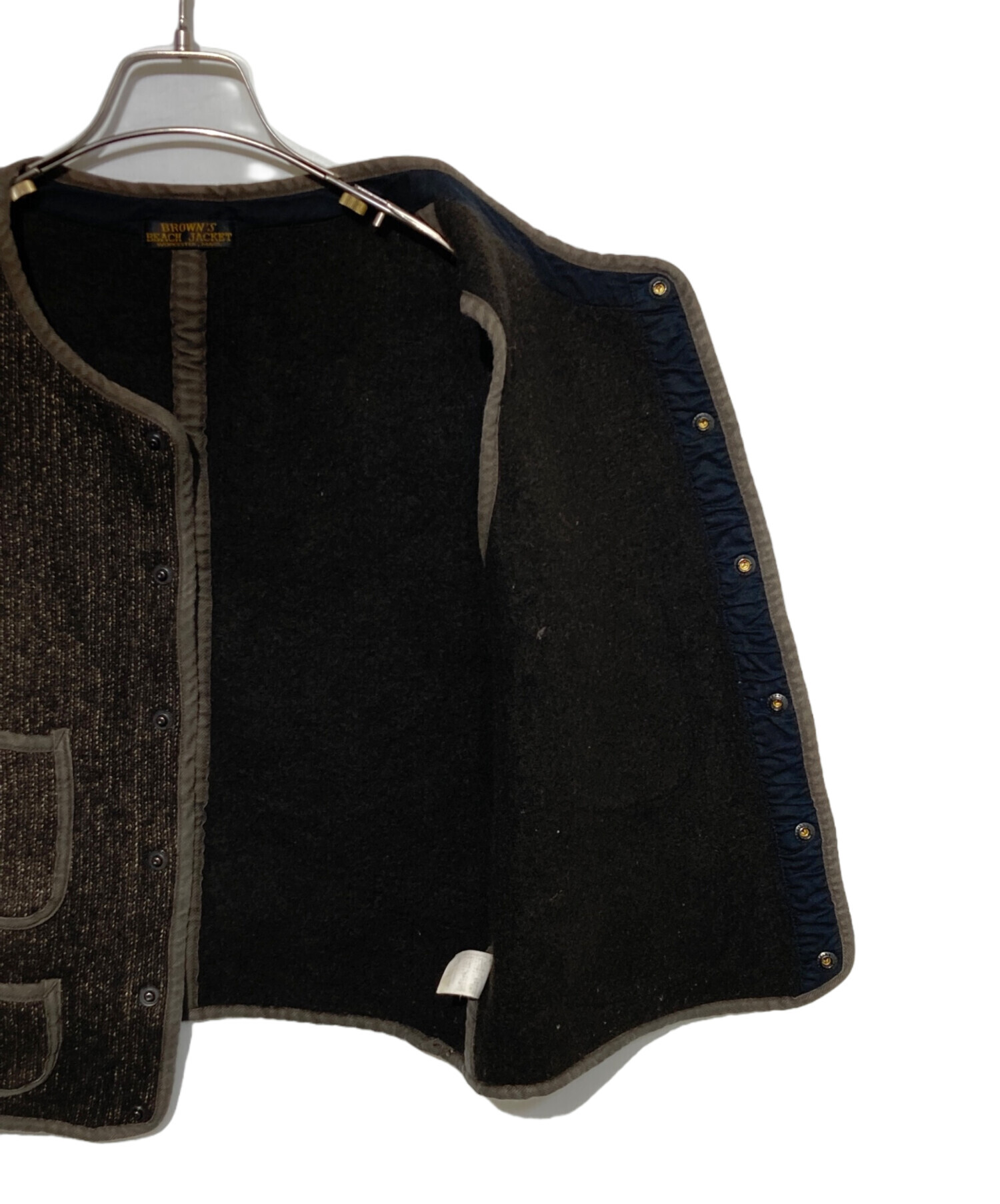 美品　BROWN'S BEACH JACKET EARLY VEST Brown's Beach Early Vest (Navy) - Okayama Denim