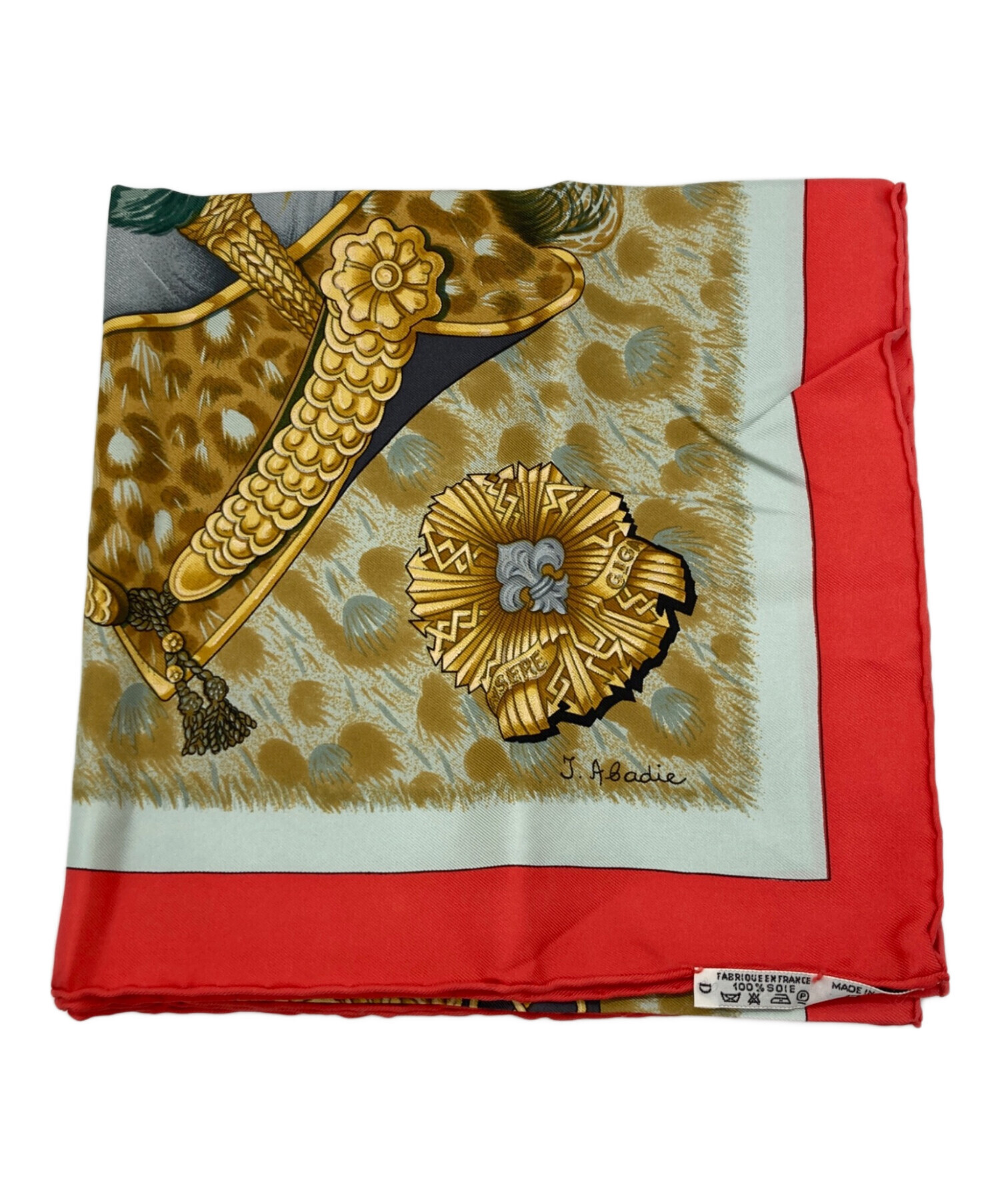 中古・古着通販】HERMES (エルメス) カレ90/面貌のない兜 レッド
