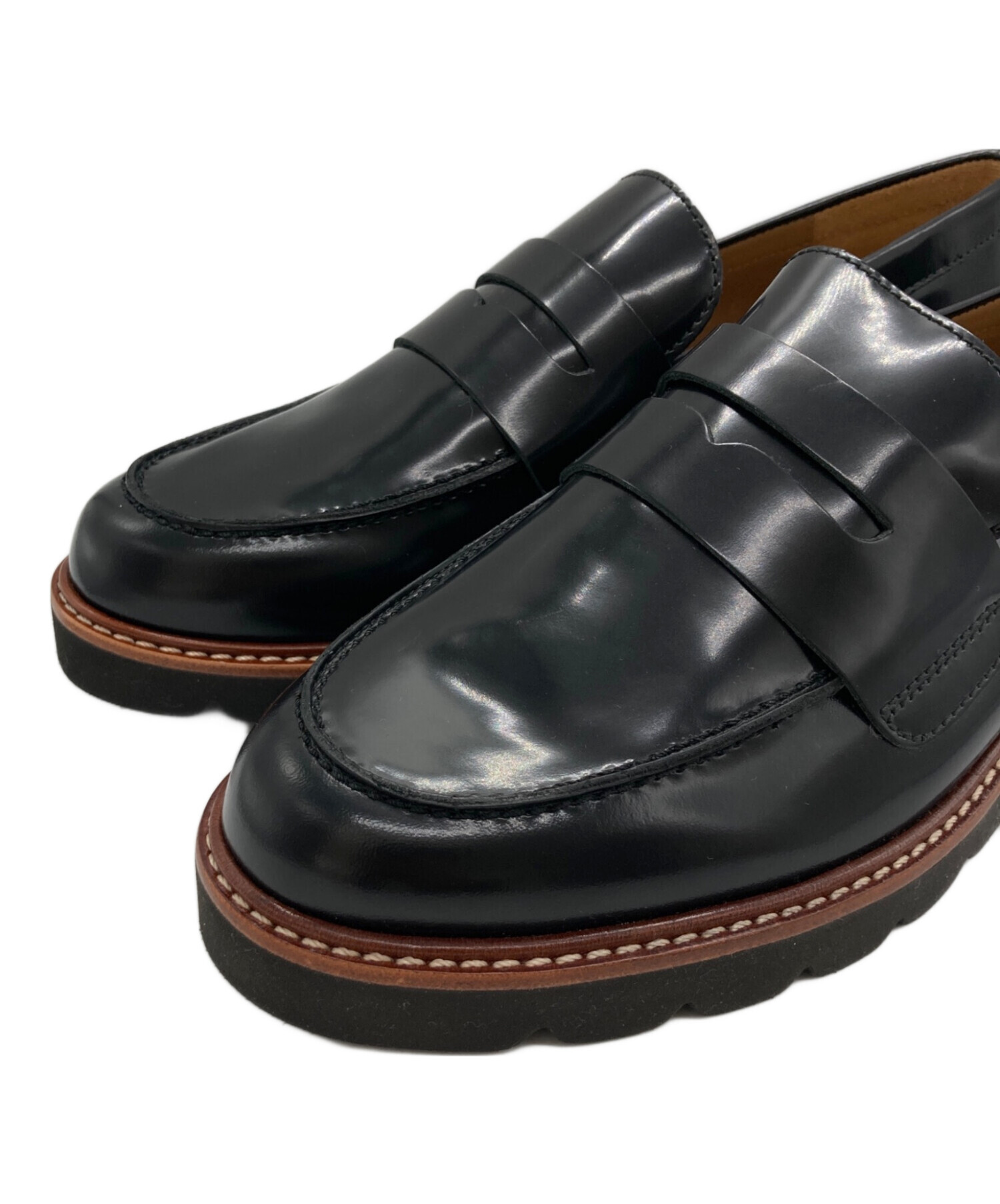 中古・古着通販】COACH (コーチ) コインローファー ブラック サイズ:7 