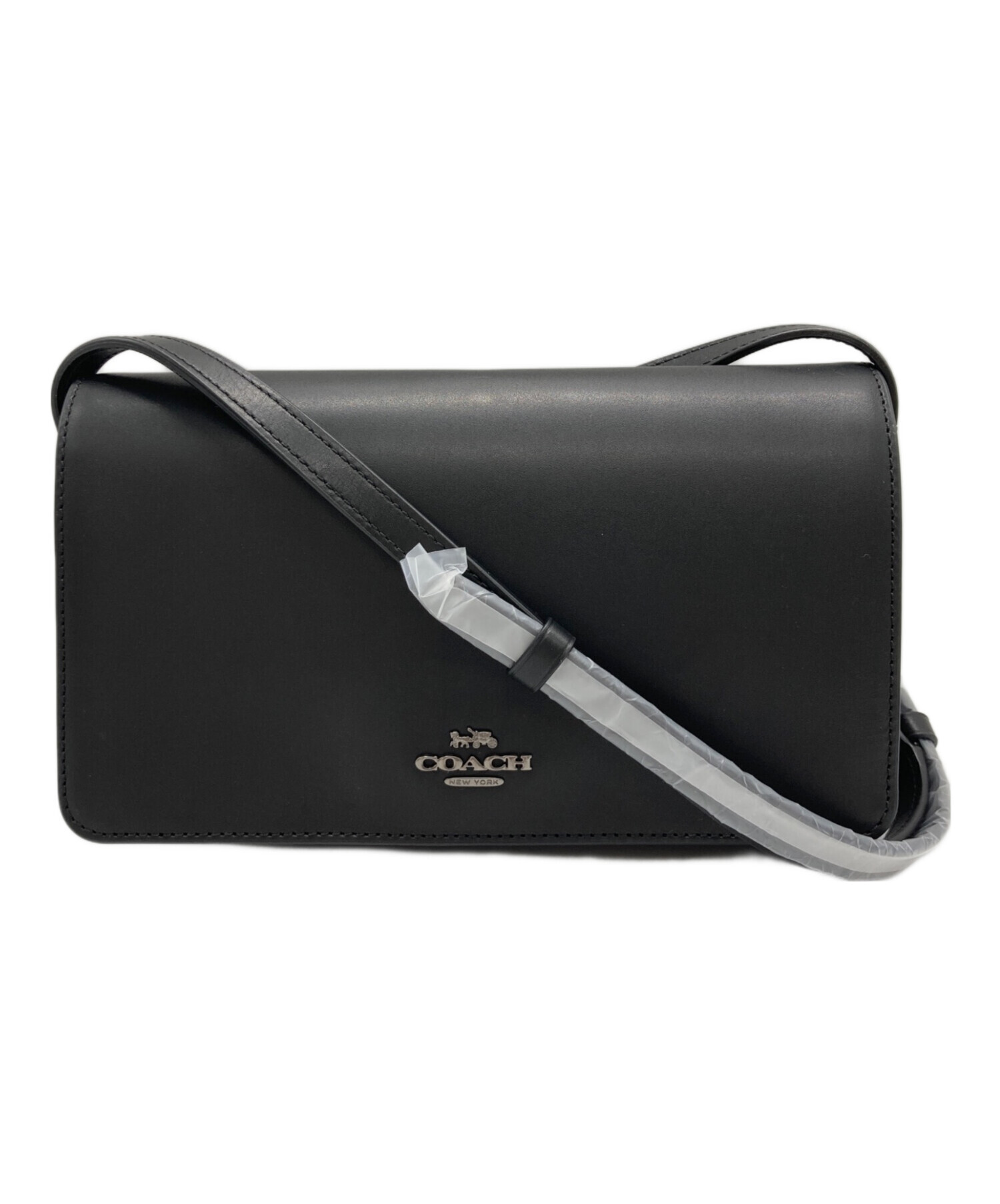 中古・古着通販】COACH (コーチ) レザークロスボディバッグ ブラック 