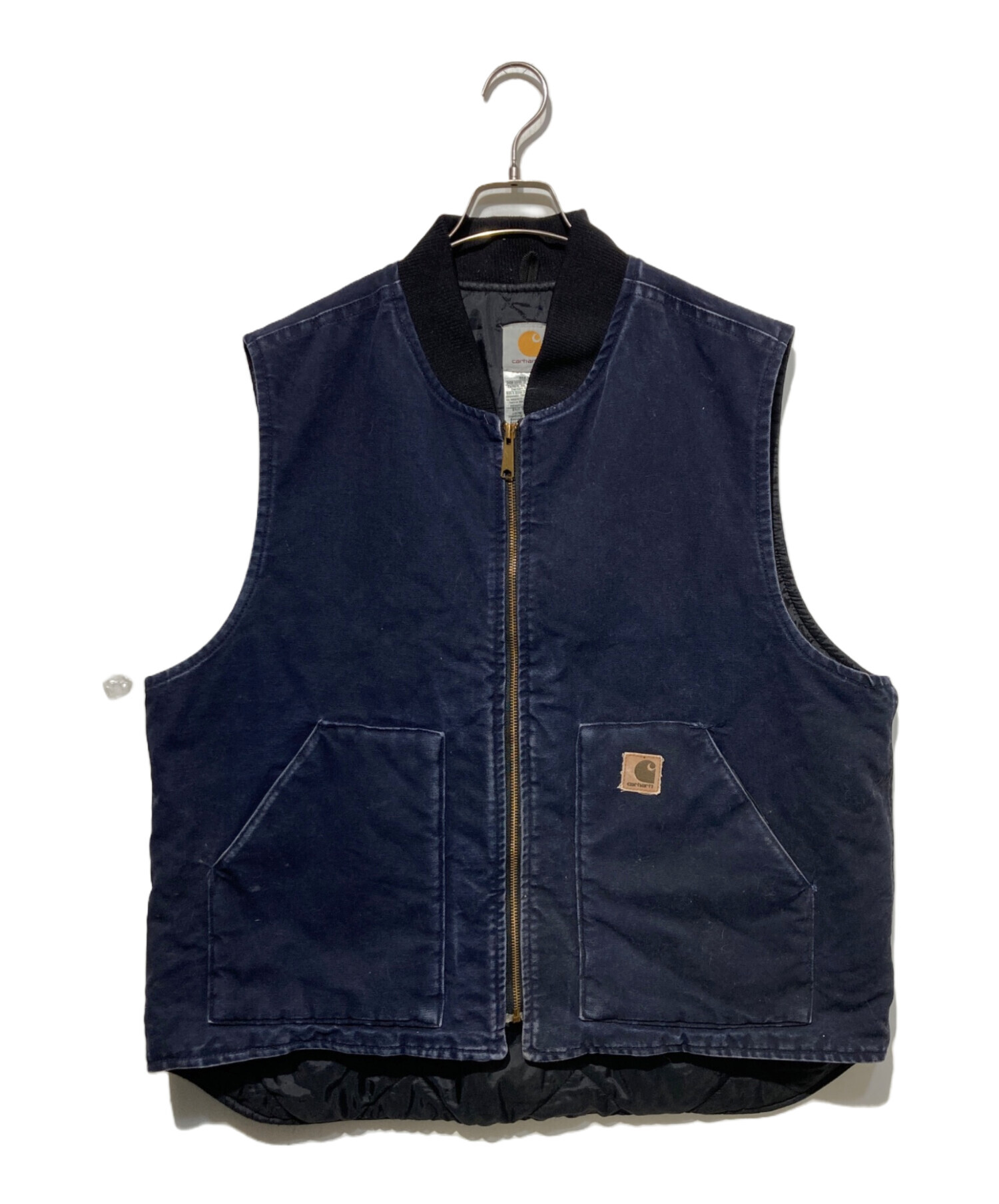 ビンテージcarhartt ダックベスト ネイビー 中古・古着通販】CarHartt (カーハート) ダックベスト ネイビー サイズ