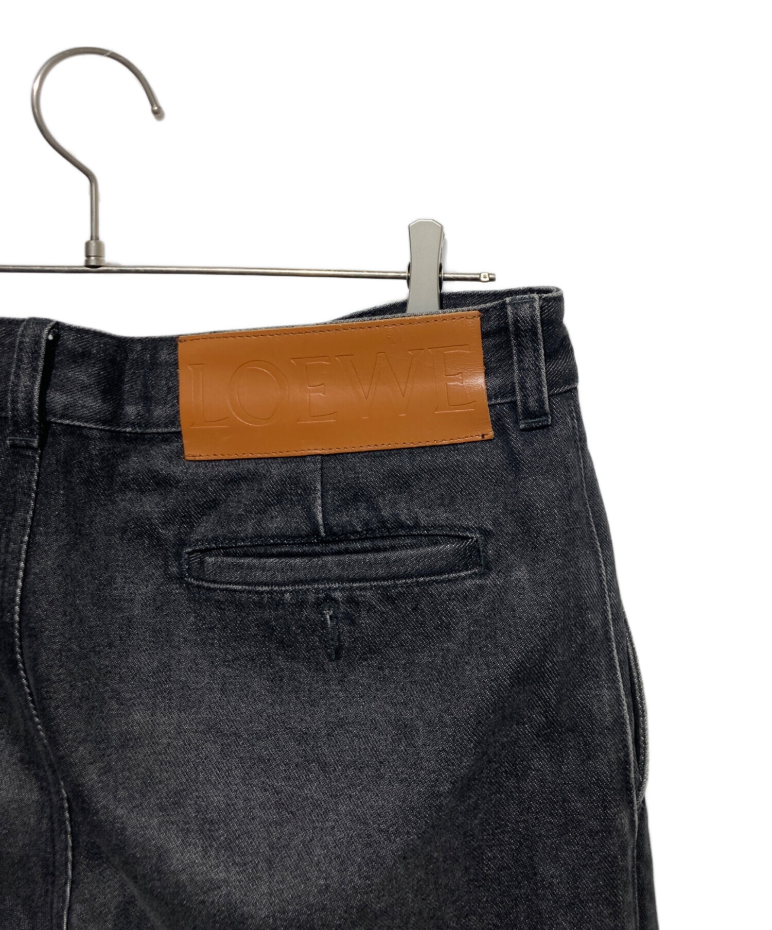 中古・古着通販】LOEWE (ロエベ) クロップドフレアデニム ブラック 