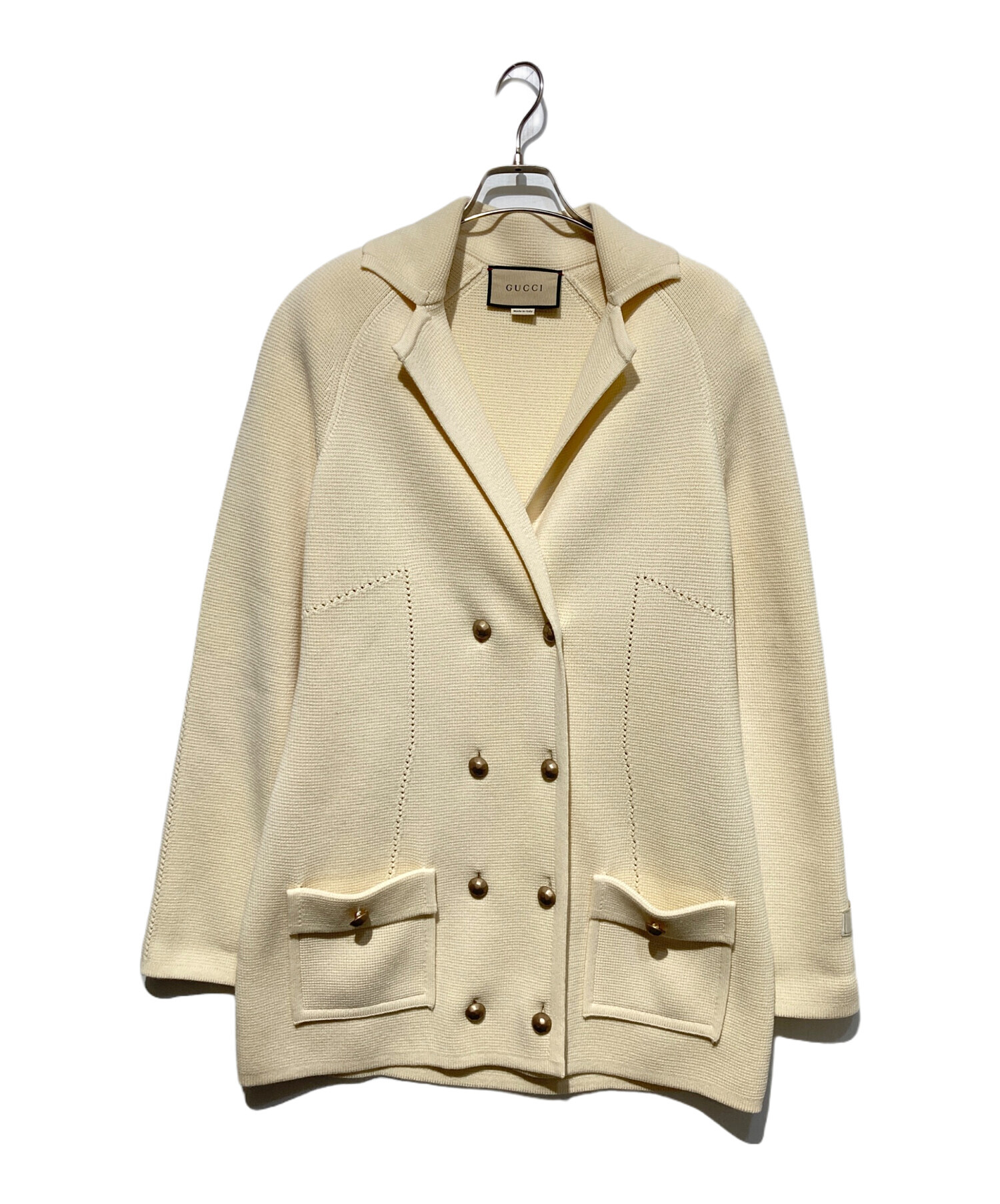 中古・古着通販】GUCCI (グッチ) ダブルボタンパワショルニット 