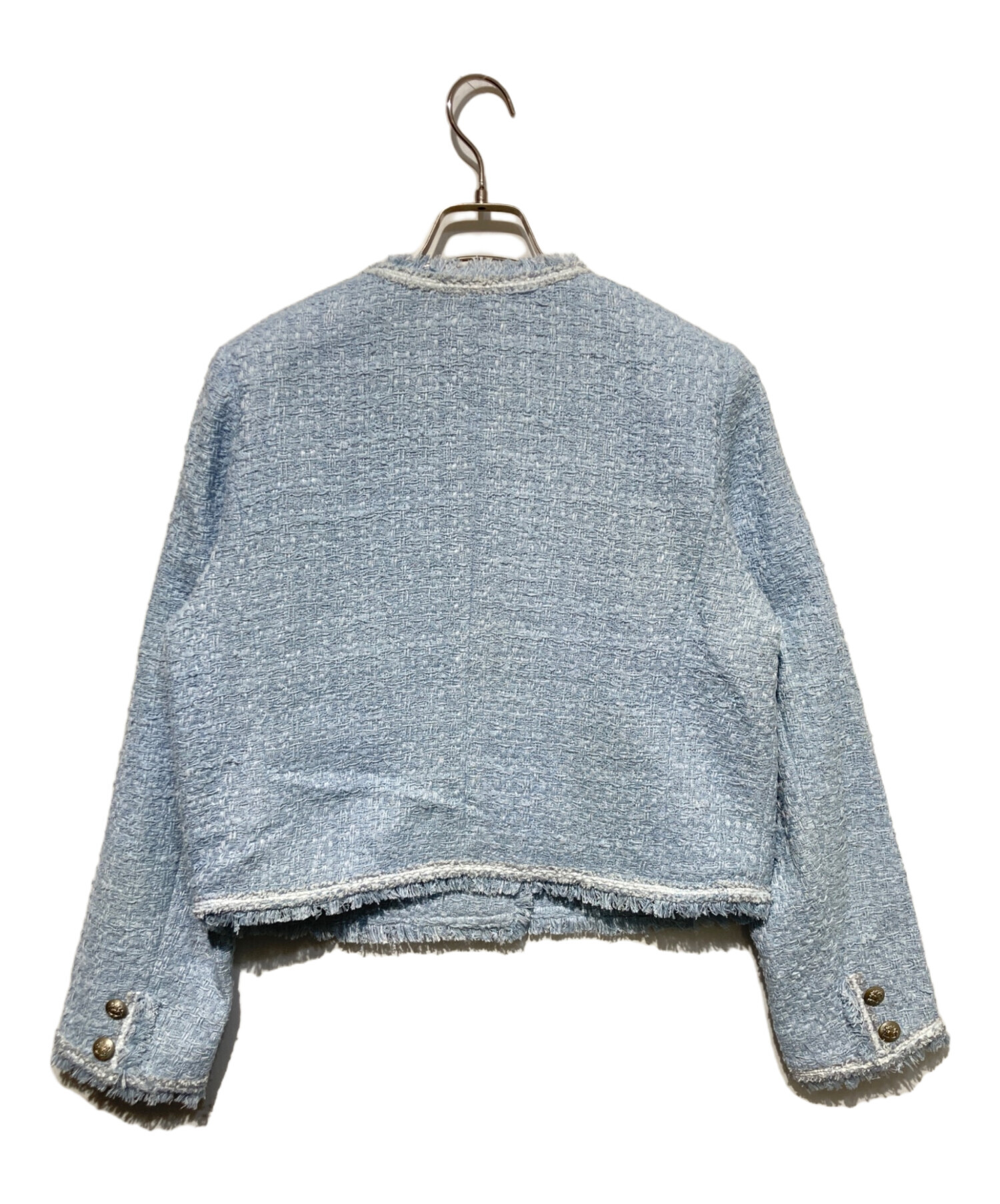 アプワイザーリッシェ 配色 ツイード ノーカラー ジャケット 2024 新品】2024 アプワイザーリッシェ 配色ツイードショートジャケット