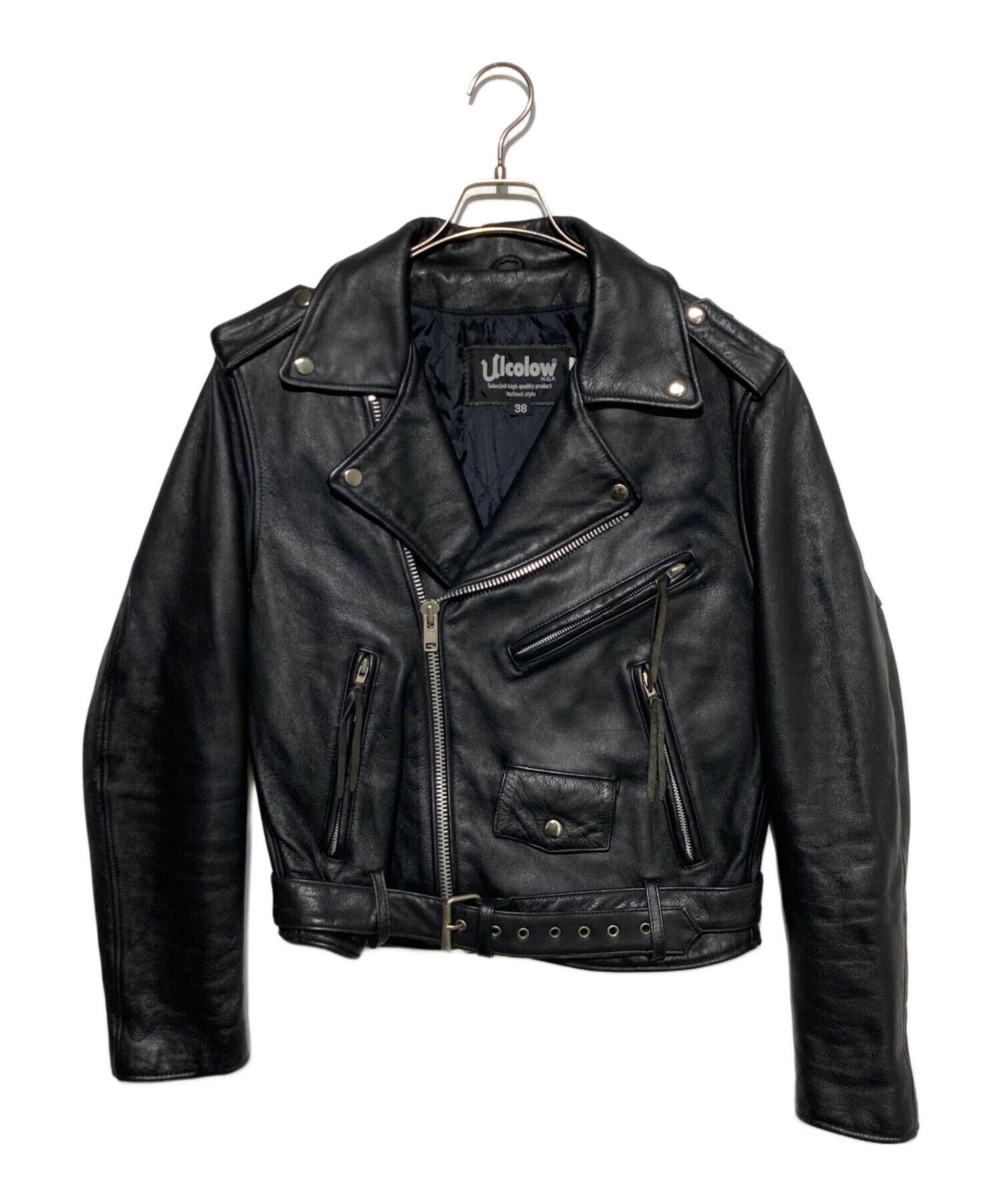 Ulcolow レザー ダブルライダース 雰囲気抜群 ダメージ加工 XL相当 中古・古着通販】Ulcolow (アルコロウ) ダブルライダース