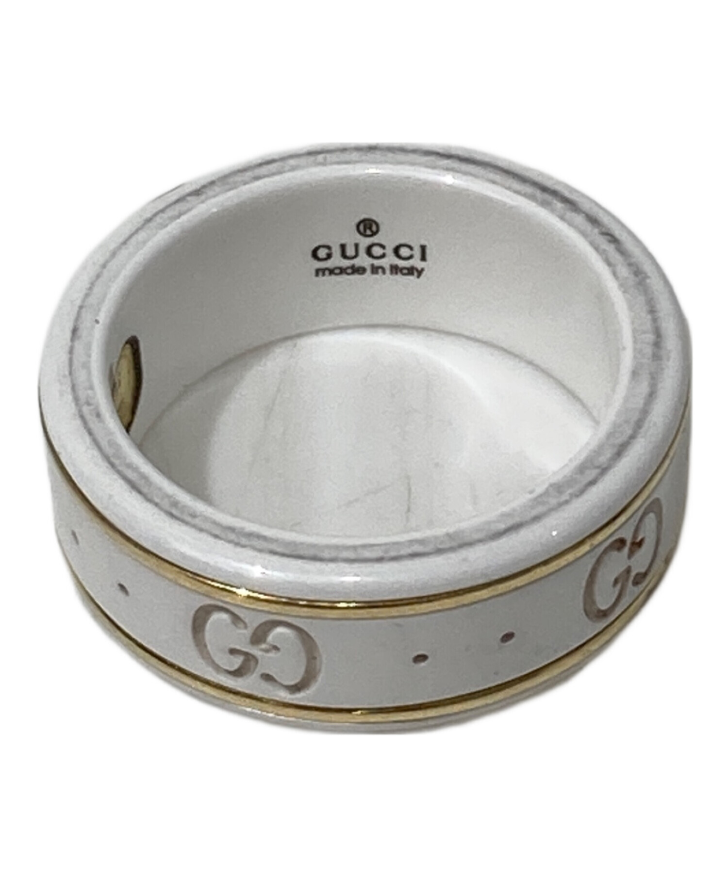 中古・古着通販】GUCCI (グッチ) アイコンリング GGロゴ ホワイト 
