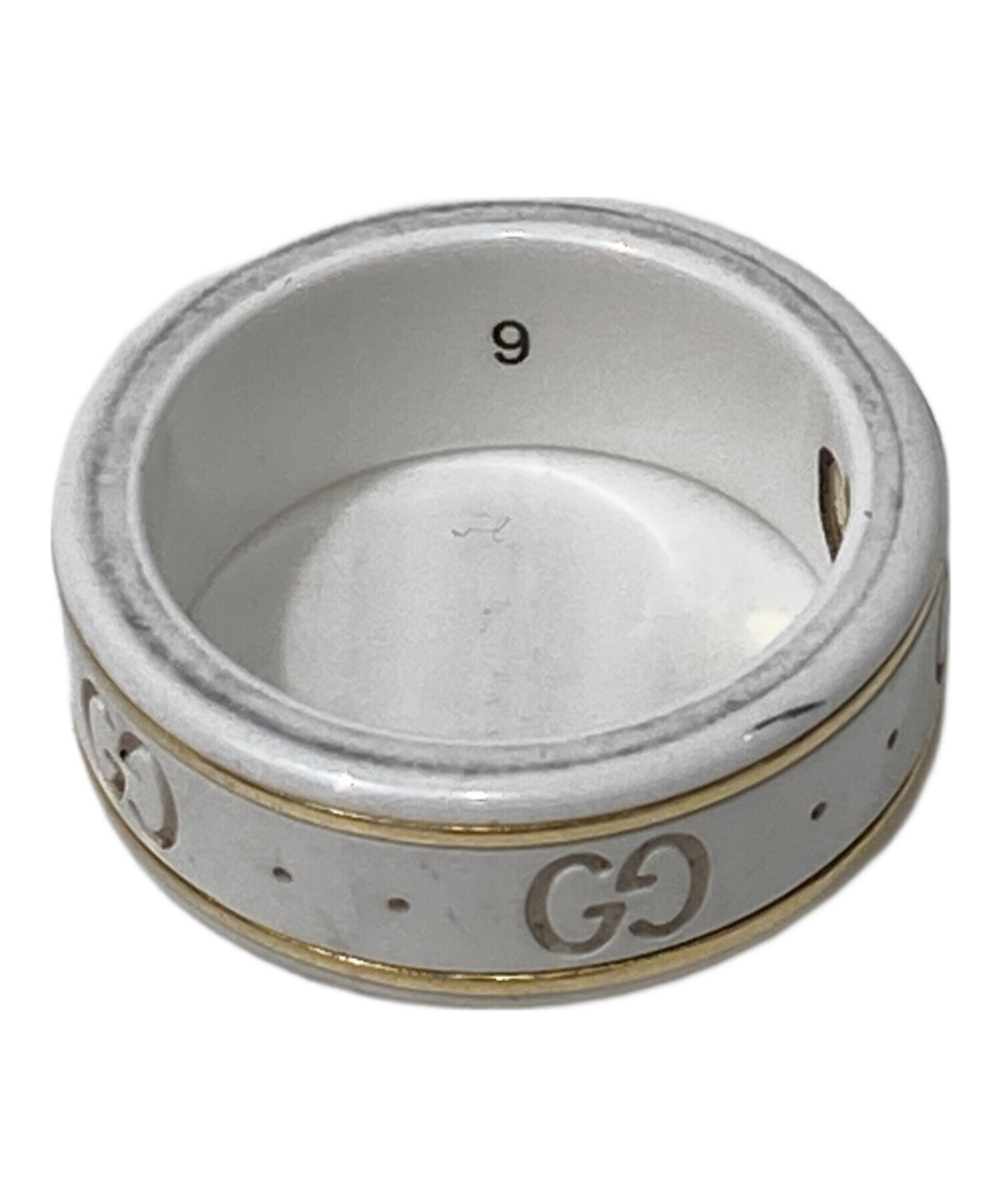 中古・古着通販】GUCCI (グッチ) アイコンリング GGロゴ ホワイト