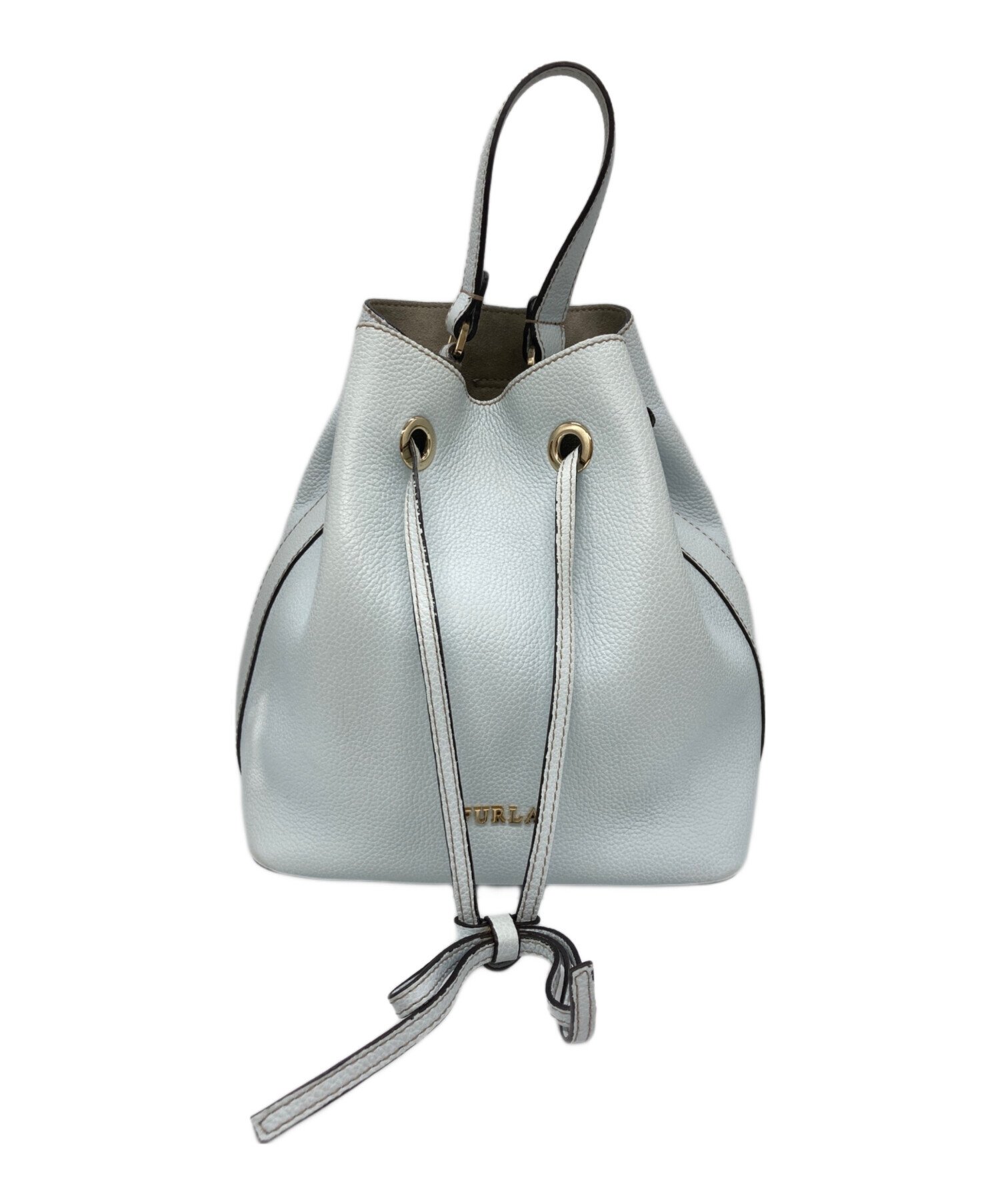 R*º様 フルラ　ショルダーバッグ　新品　未使用　レザー巾着バッグ 中古・古着通販】FURLA (フルラ) 巾着ショルダーバッグ ブルー