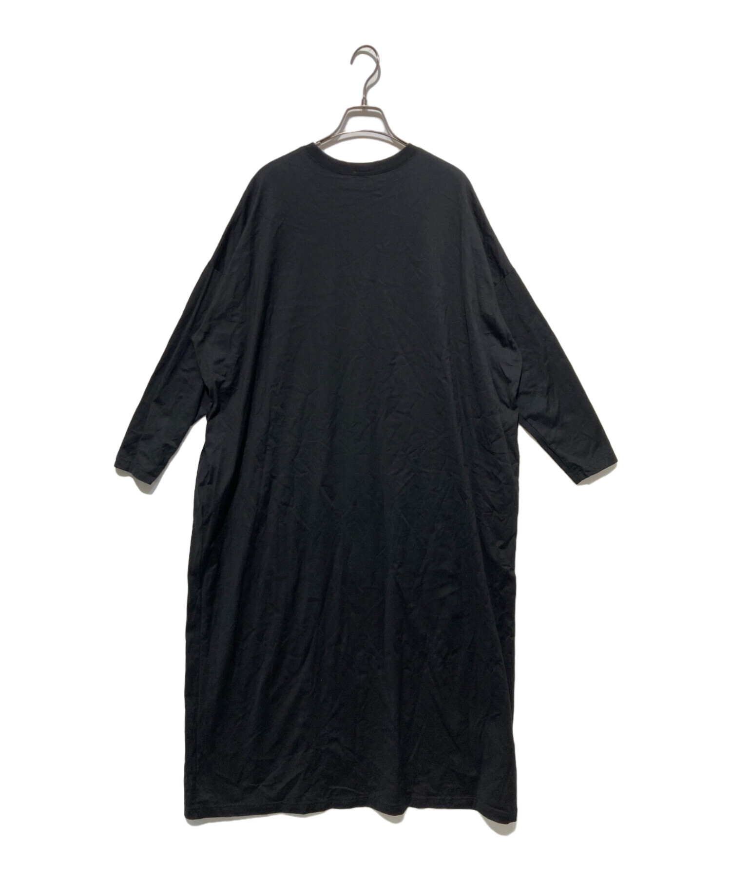 KAGURE コットンカットワイドワンピース かぐれ ブラック ワンピース 綿 中古・古着通販】かぐれ (カグレ) コットンカットワイドワンピース
