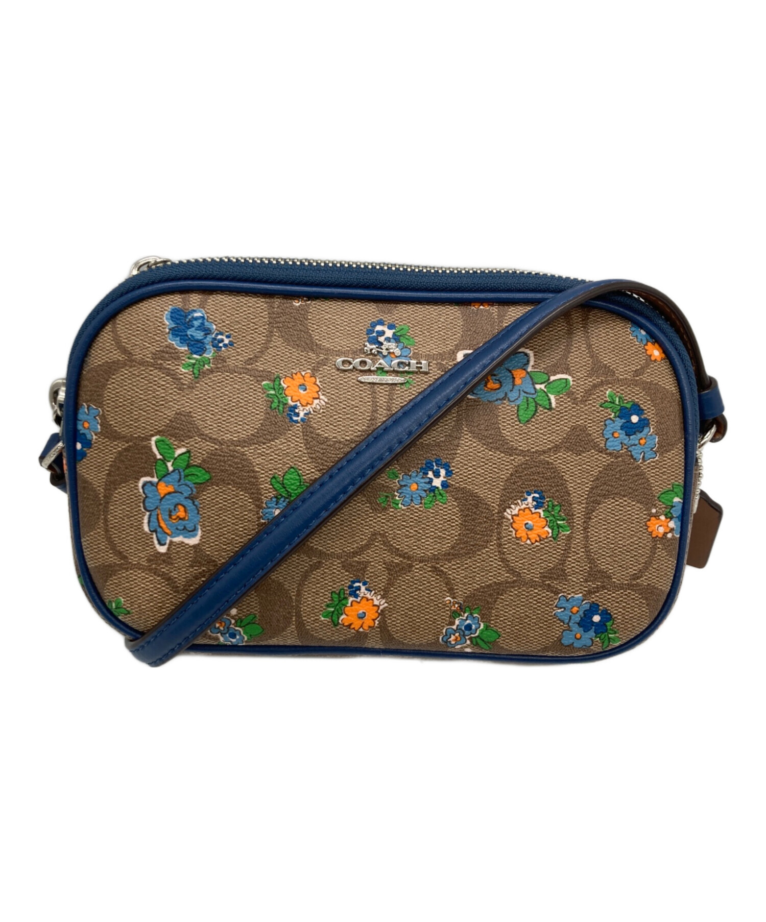 中古・古着通販】COACH (コーチ) ショルダーバッグ ベージュ×ブルー 