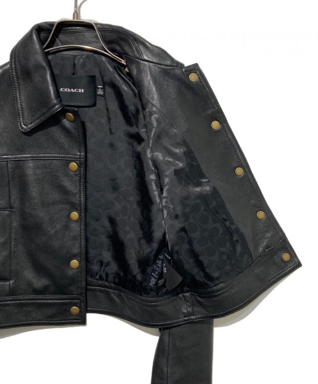 中古・古着通販】COACH (コーチ) レザージャケット ブラック サイズ:XS