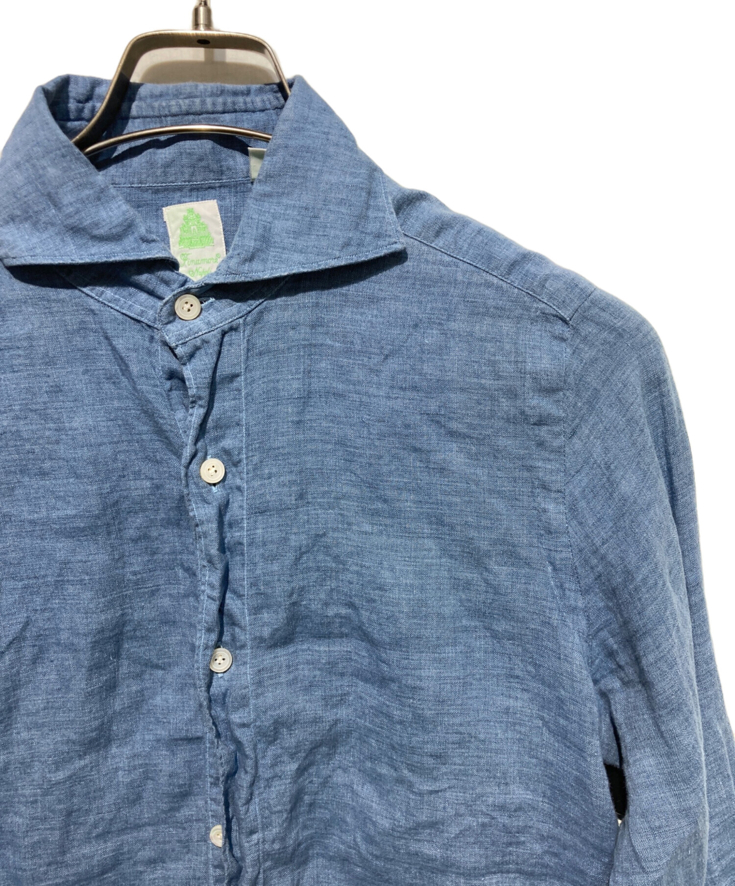 中古・古着通販】finamore (フィナモレ) ワイドカラーリネンシャツ