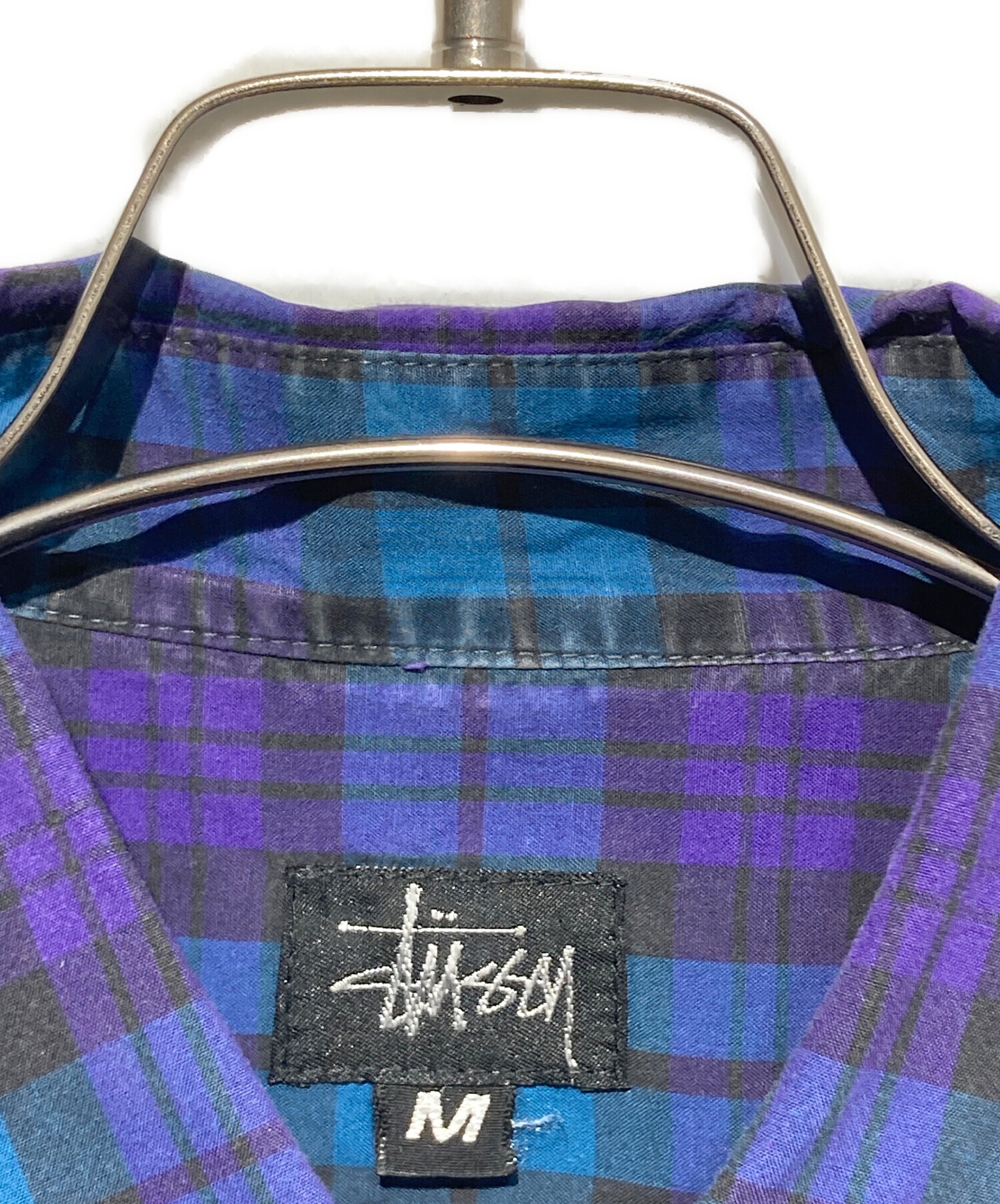 中古・古着通販】stussy (ステューシー) チェックシャツ パープル