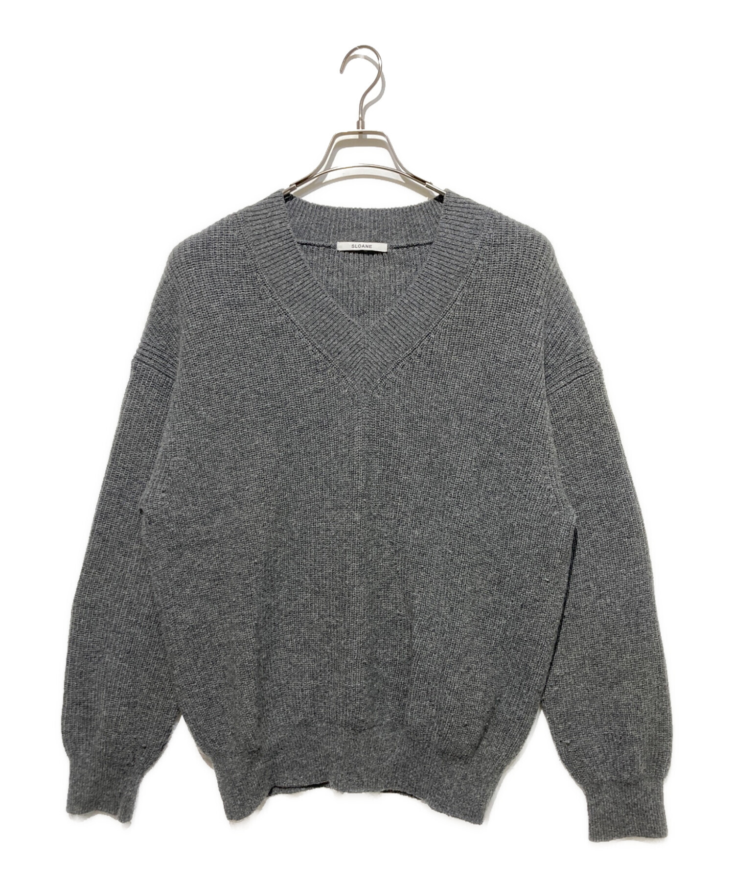 中古・古着通販】SLOANE (スローン) Vネックニット グレー サイズ:4