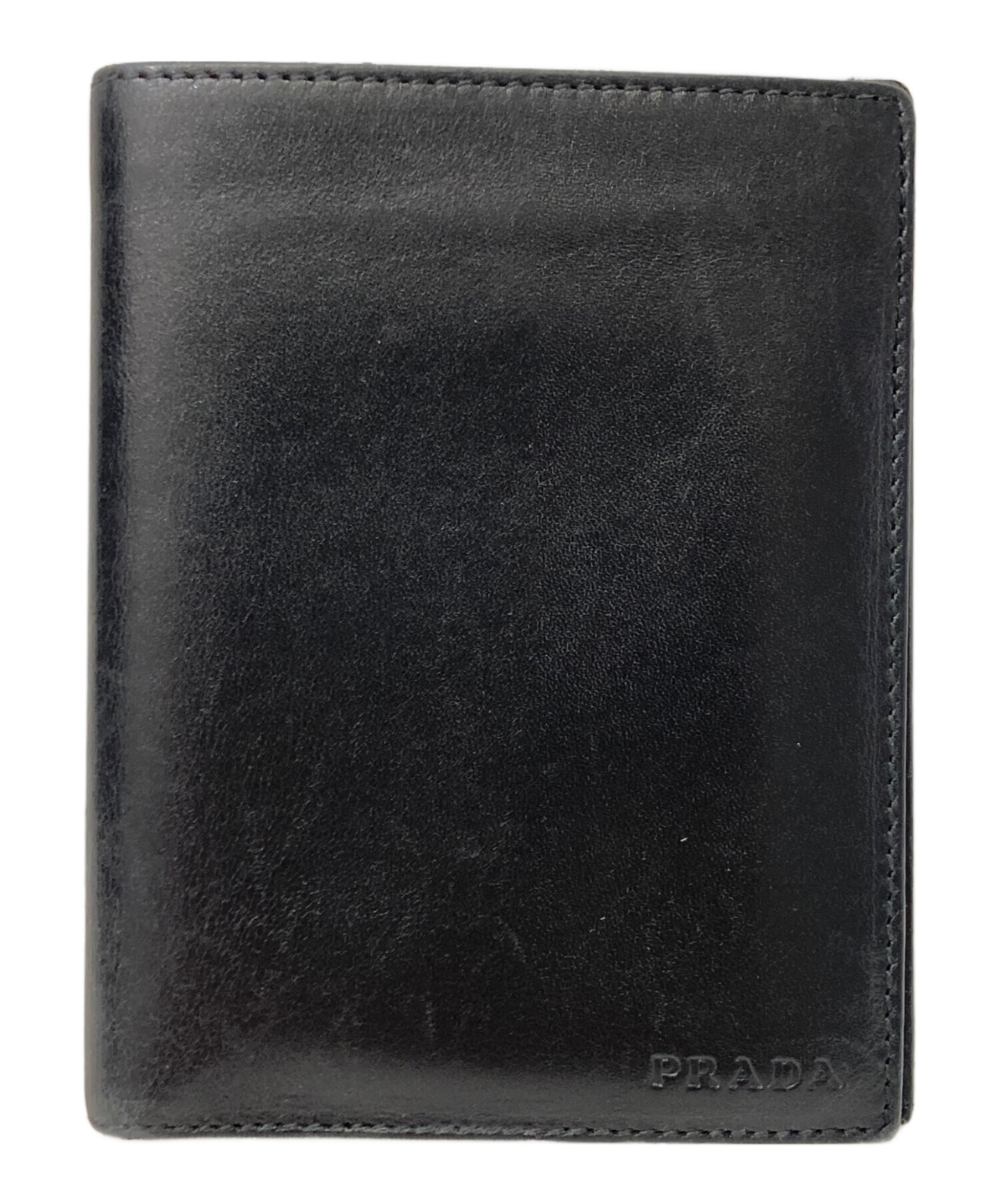 中古・古着通販】PRADA (プラダ) 2つ折り財布 ブラック｜ブランド 