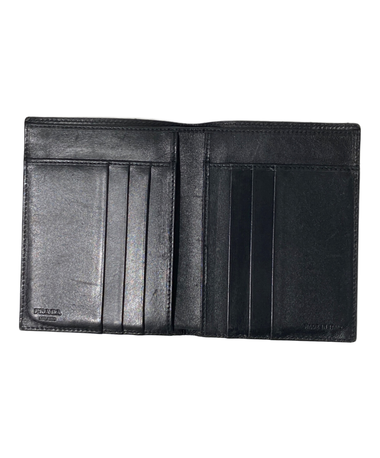 中古・古着通販】PRADA (プラダ) 2つ折り財布 ブラック｜ブランド