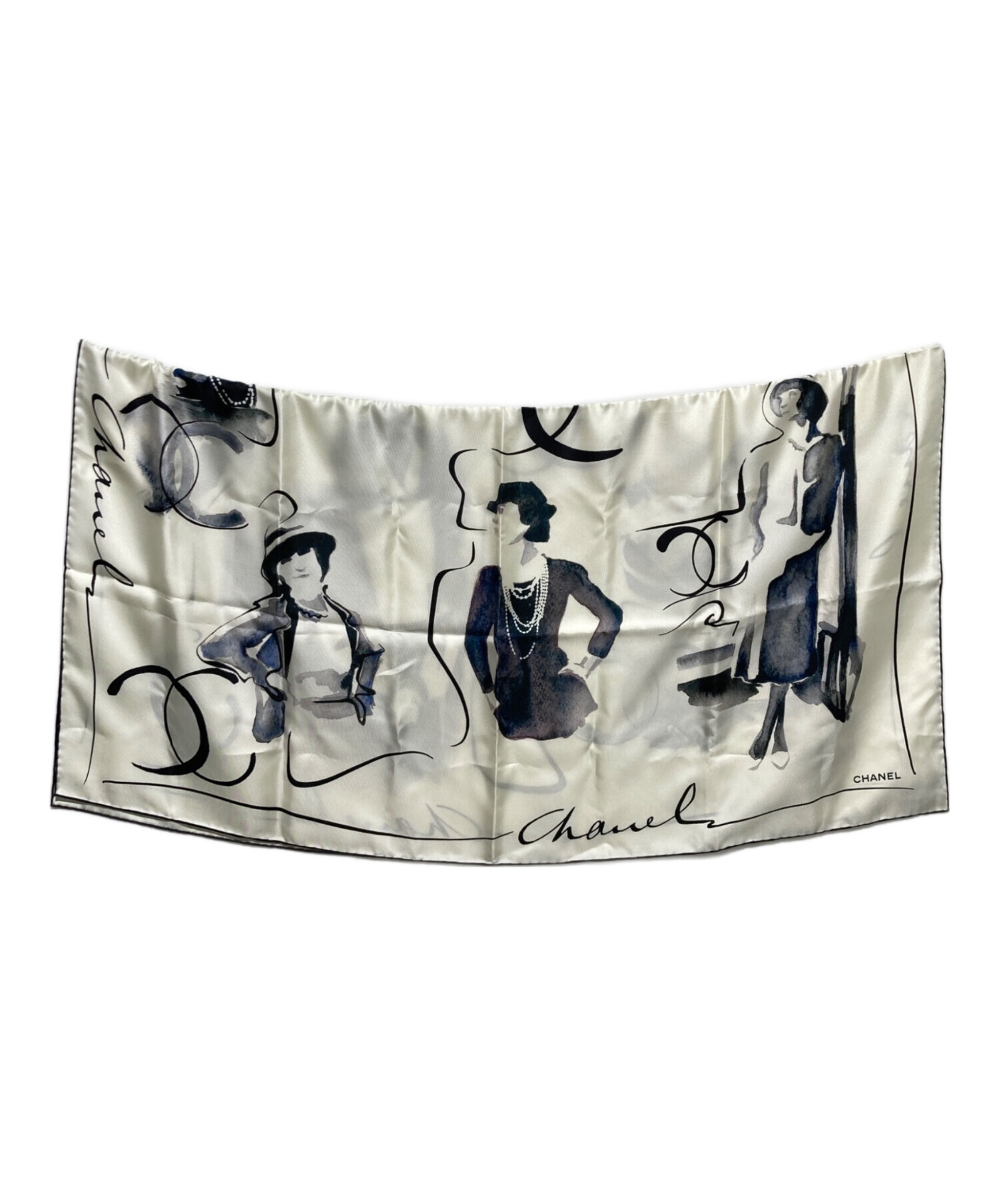 中古・古着通販】CHANEL (シャネル) イラストデザイン大判スカーフ